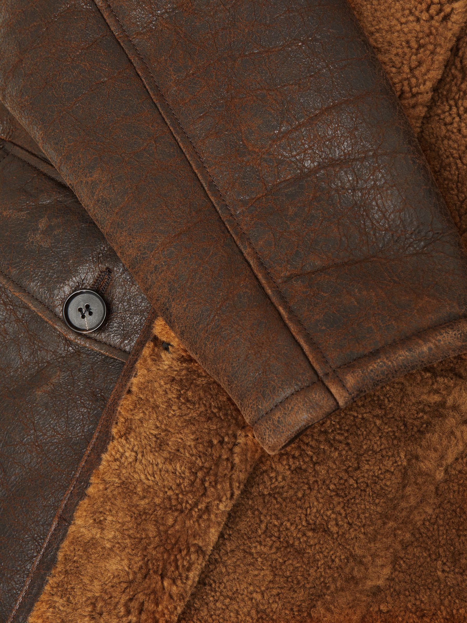 Atelier Shearling Leather Jacket in Brown