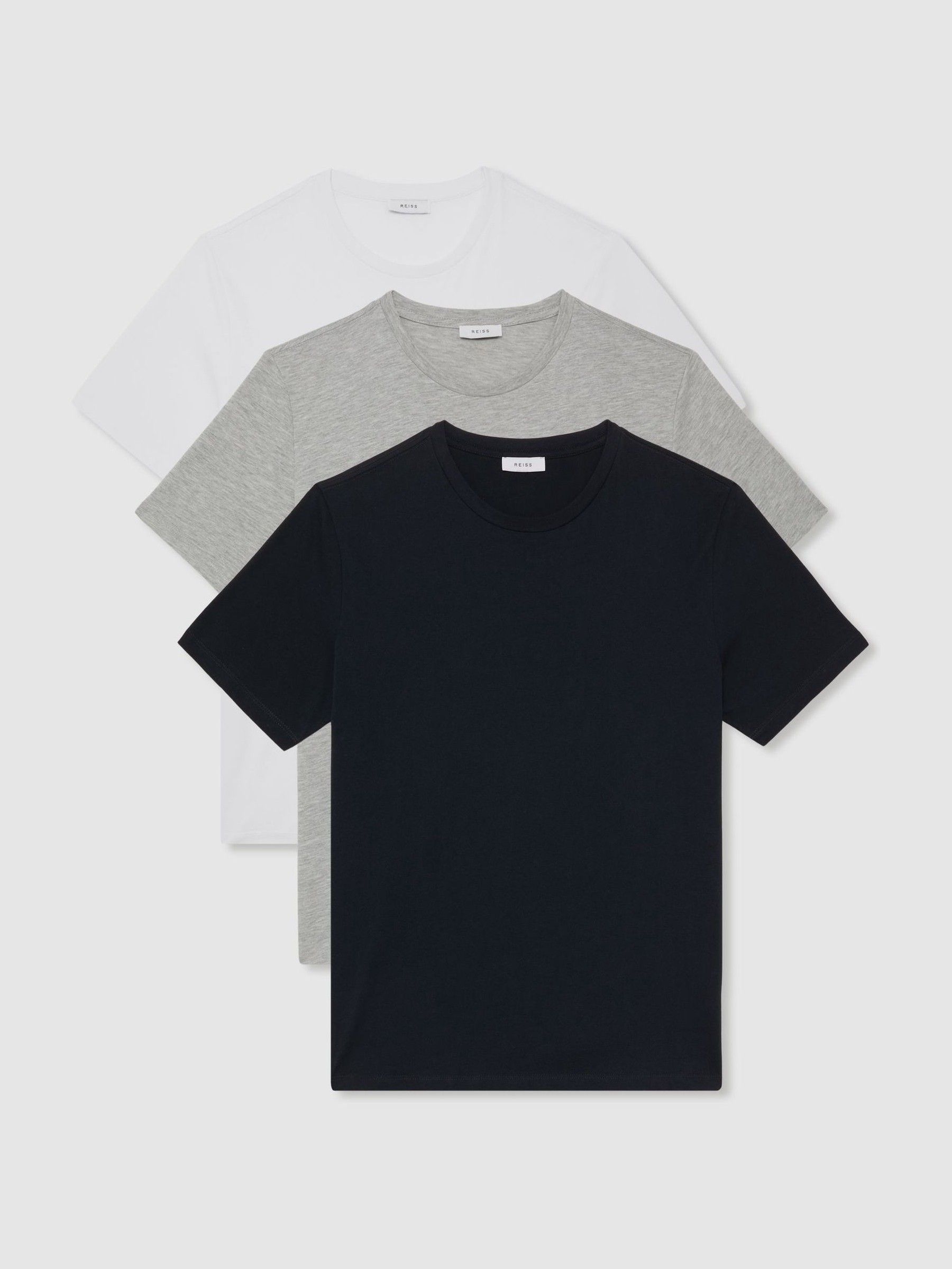 Cotton-Jersey Crew-Neck T-shirts 3 Pack in Multi