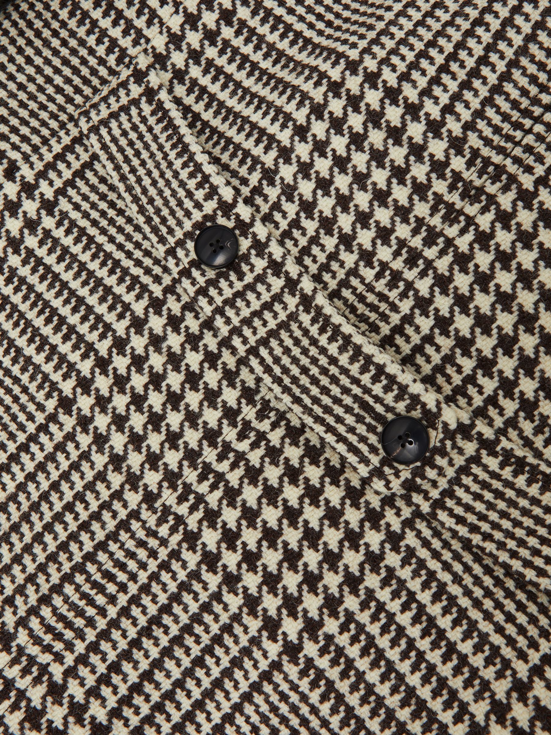 Atelier Wool Check Overcoat in Brown/White