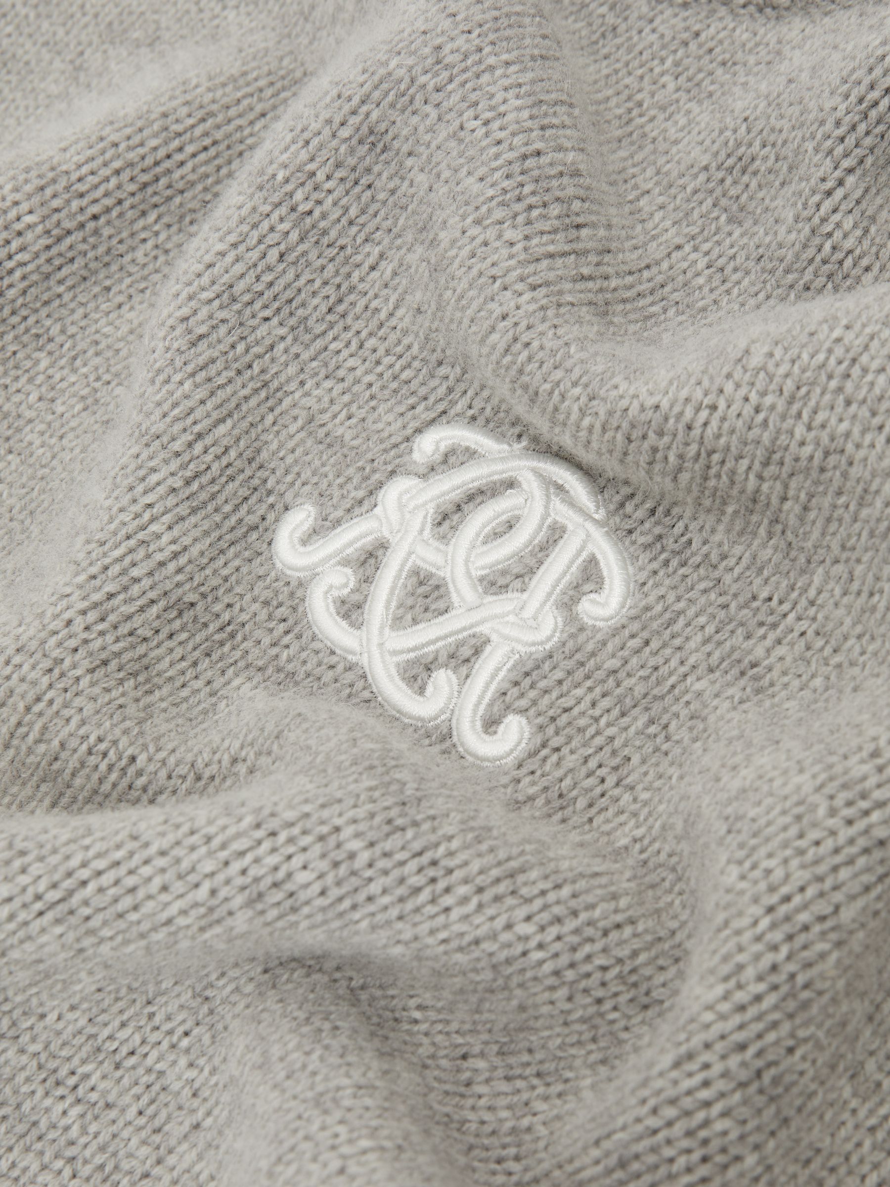 Monogram Embroidered Relaxed Jumper Wool in Grey Melange
