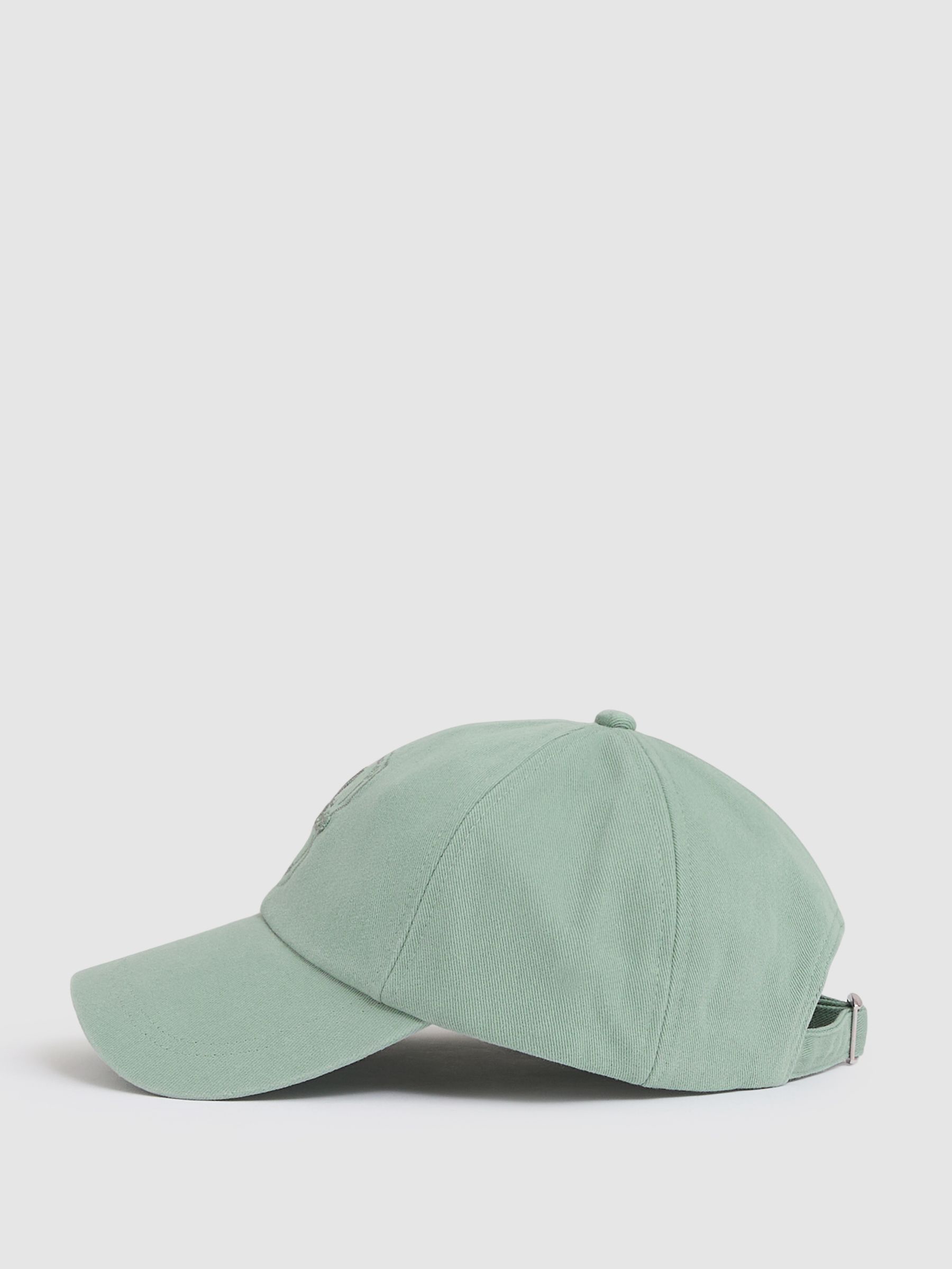 Cotton Logo-Embroidered Baseball Cap in Washed Green