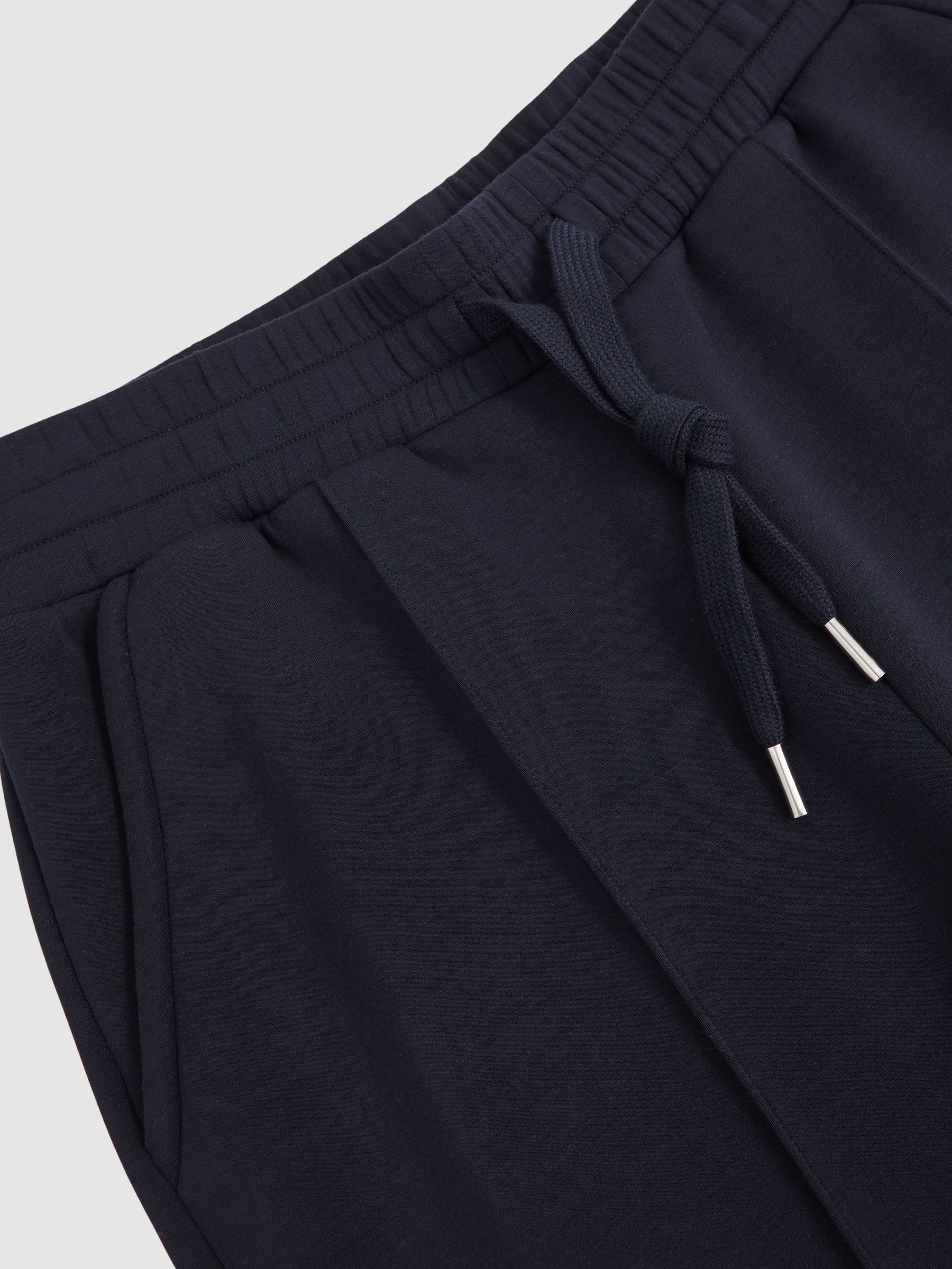 Modal-Blend Interlock Wide-Leg Joggers in Navy