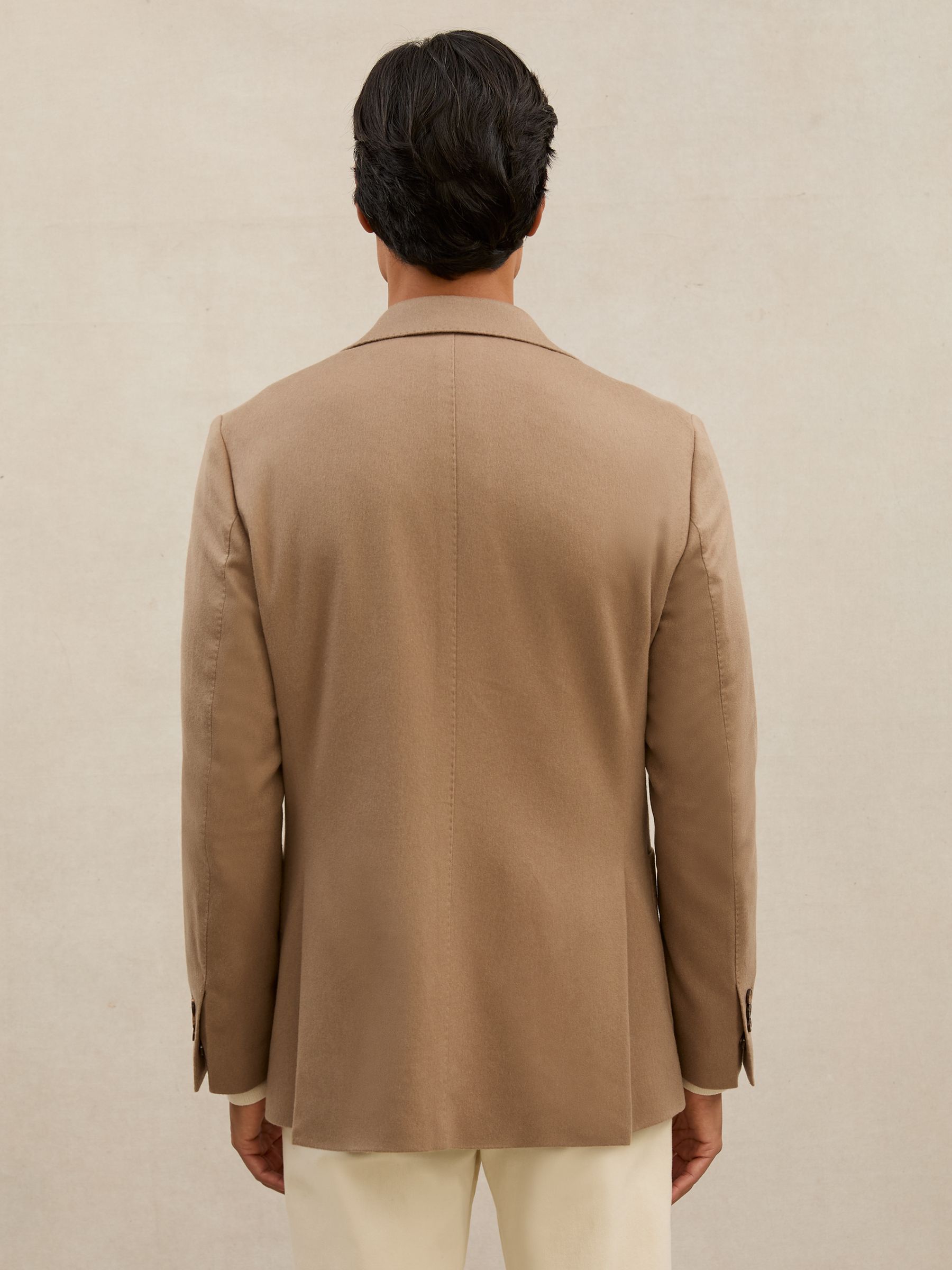 Atelier Cashmere Single-Breasted Blazer Tailored-Fit in Camel