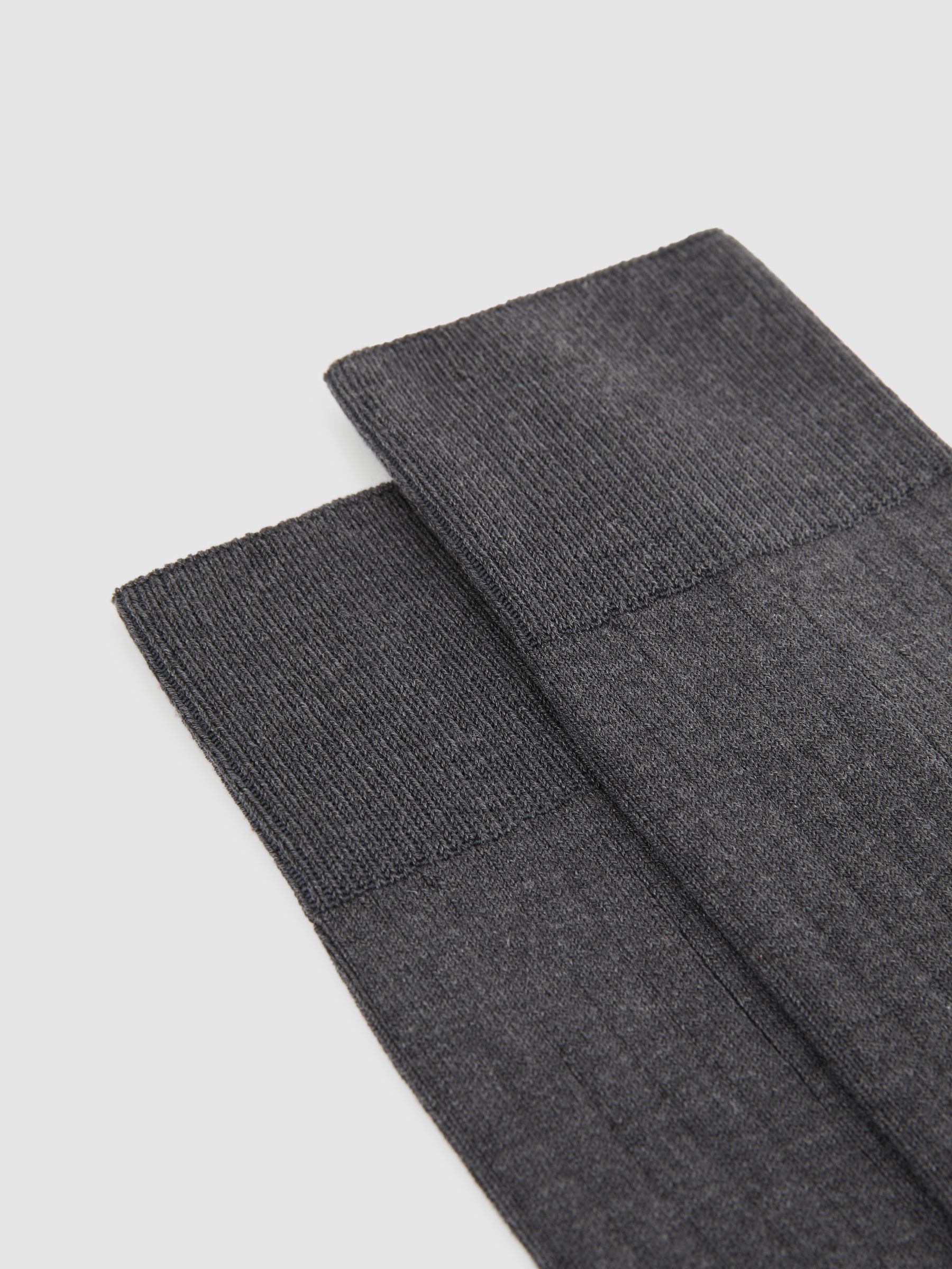 Ribbed Socks in Charcoal