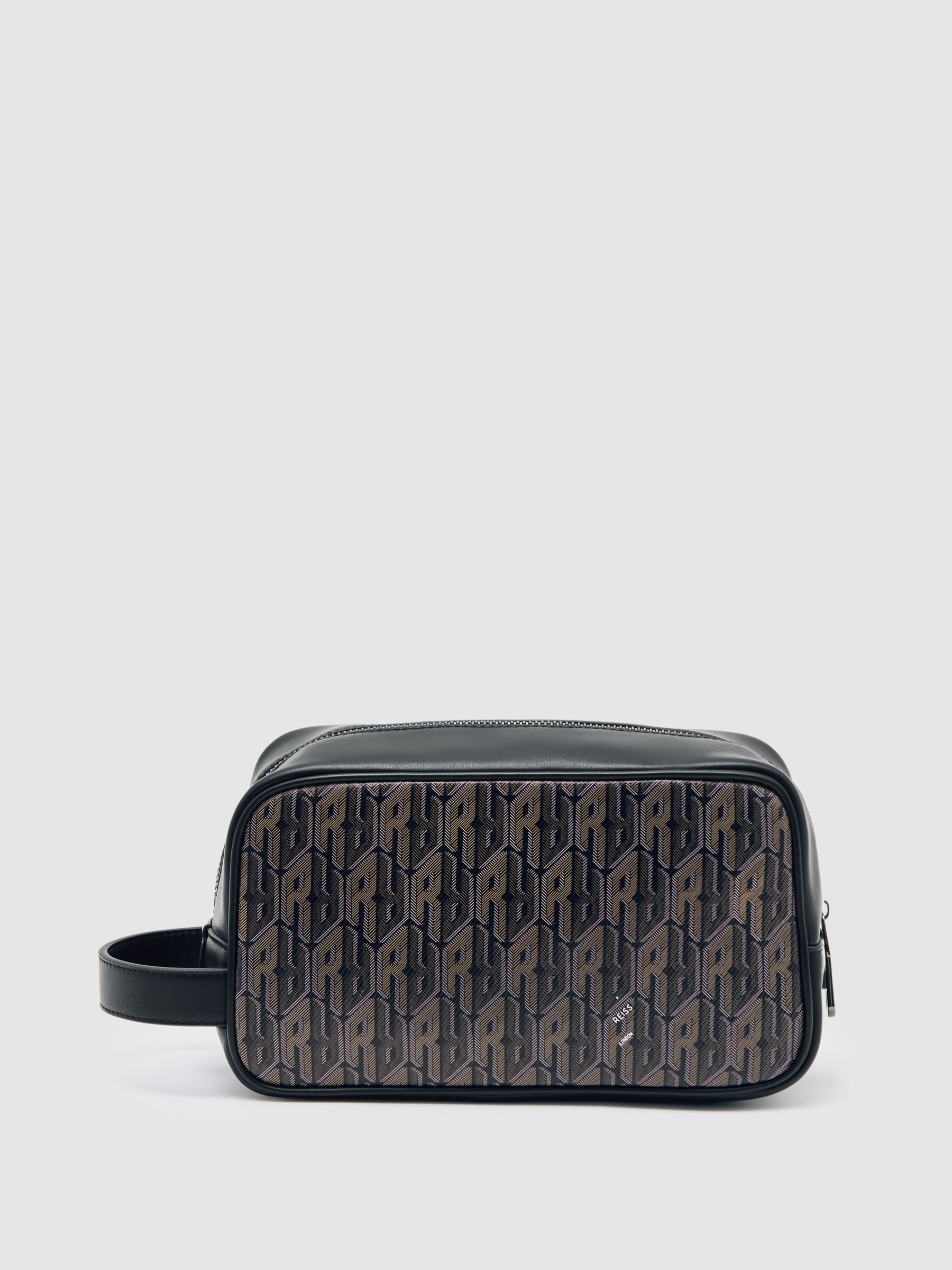 Coated Canvas Monogram Wash Bag in Grey Multi