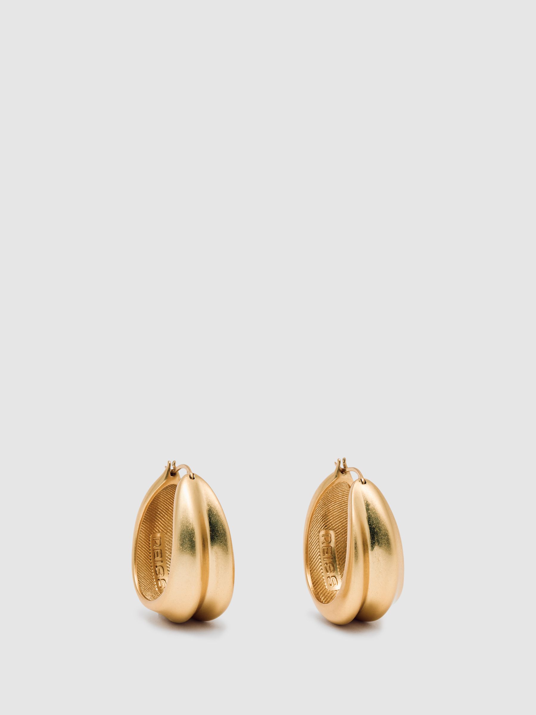 Sculptural Hoop Earrings in Gold Tone