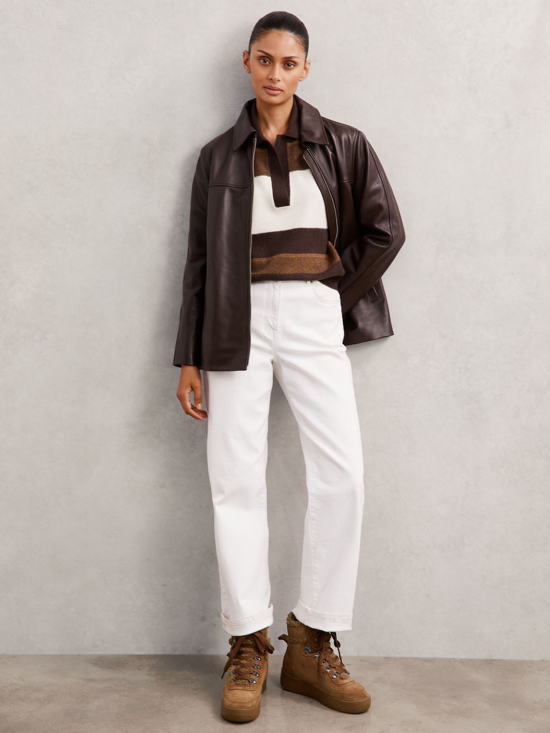 Suede Faux-Shearling Trainer Boots in Tan