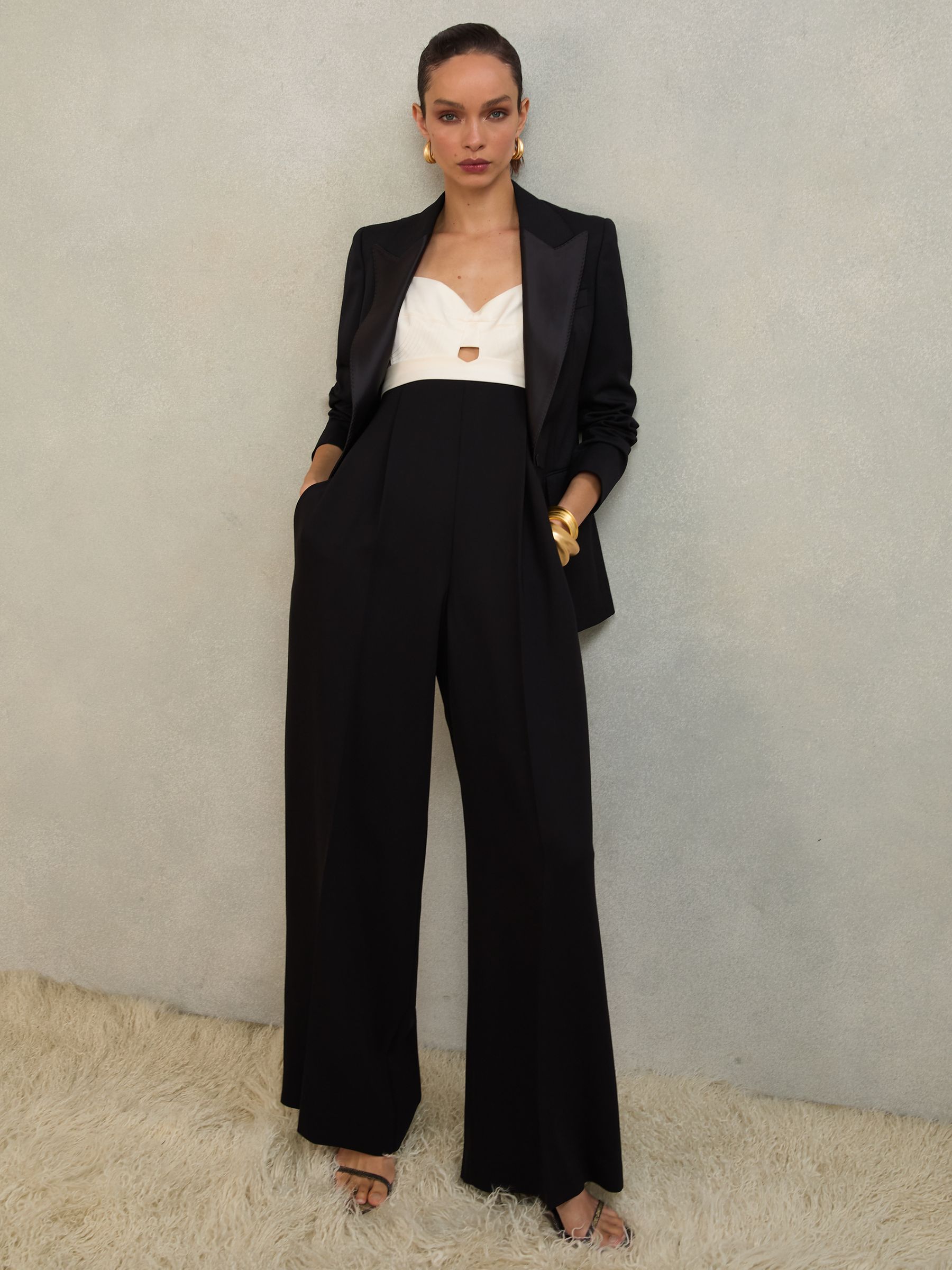 Atelier Colourblock Wide-Leg Jumpsuit in Black