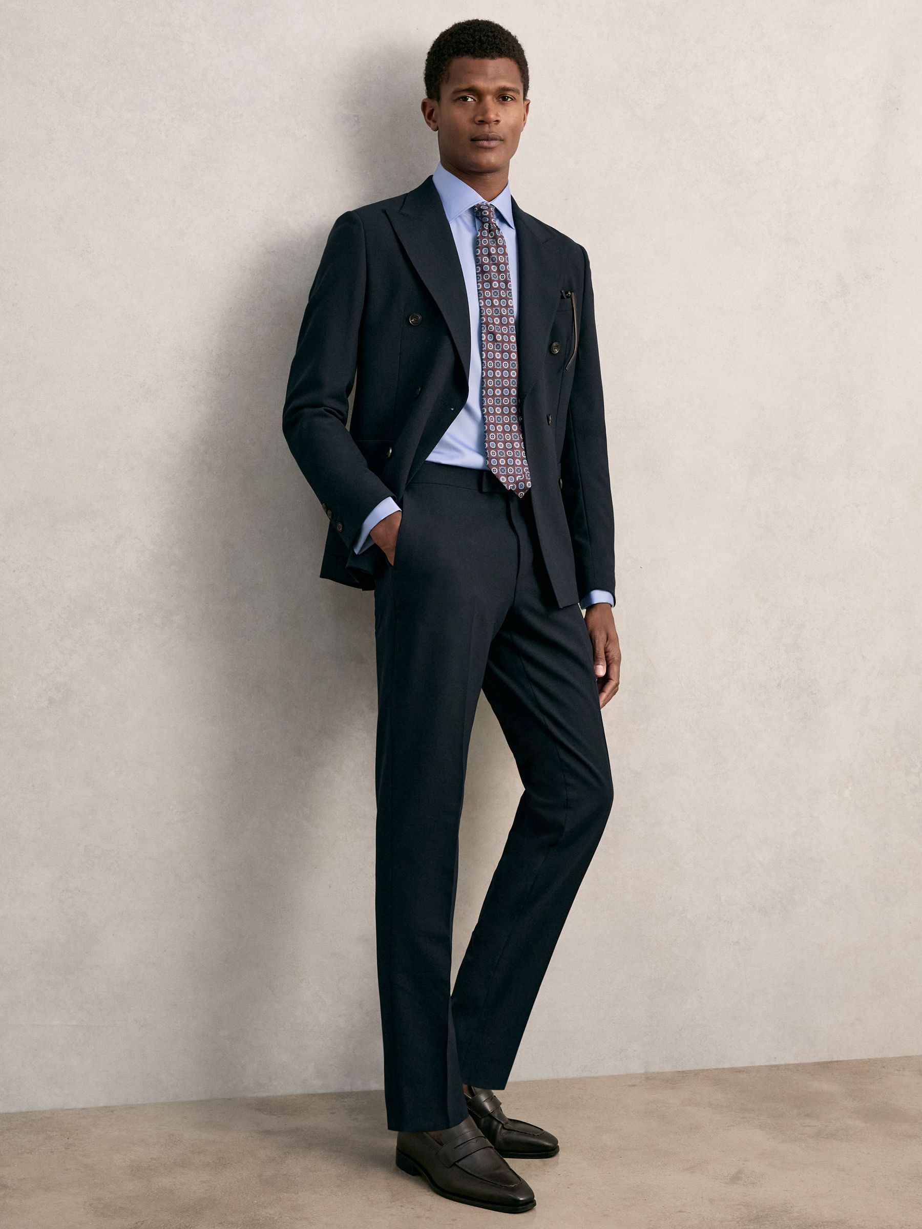 Slim Fit Cotton-Sateen Shirt in Mid Blue