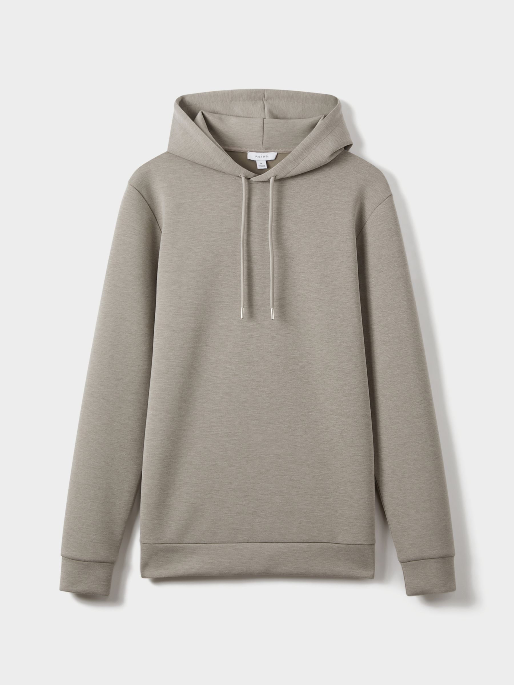 Interlock Jersey Drawstring Hoodie in Taupe