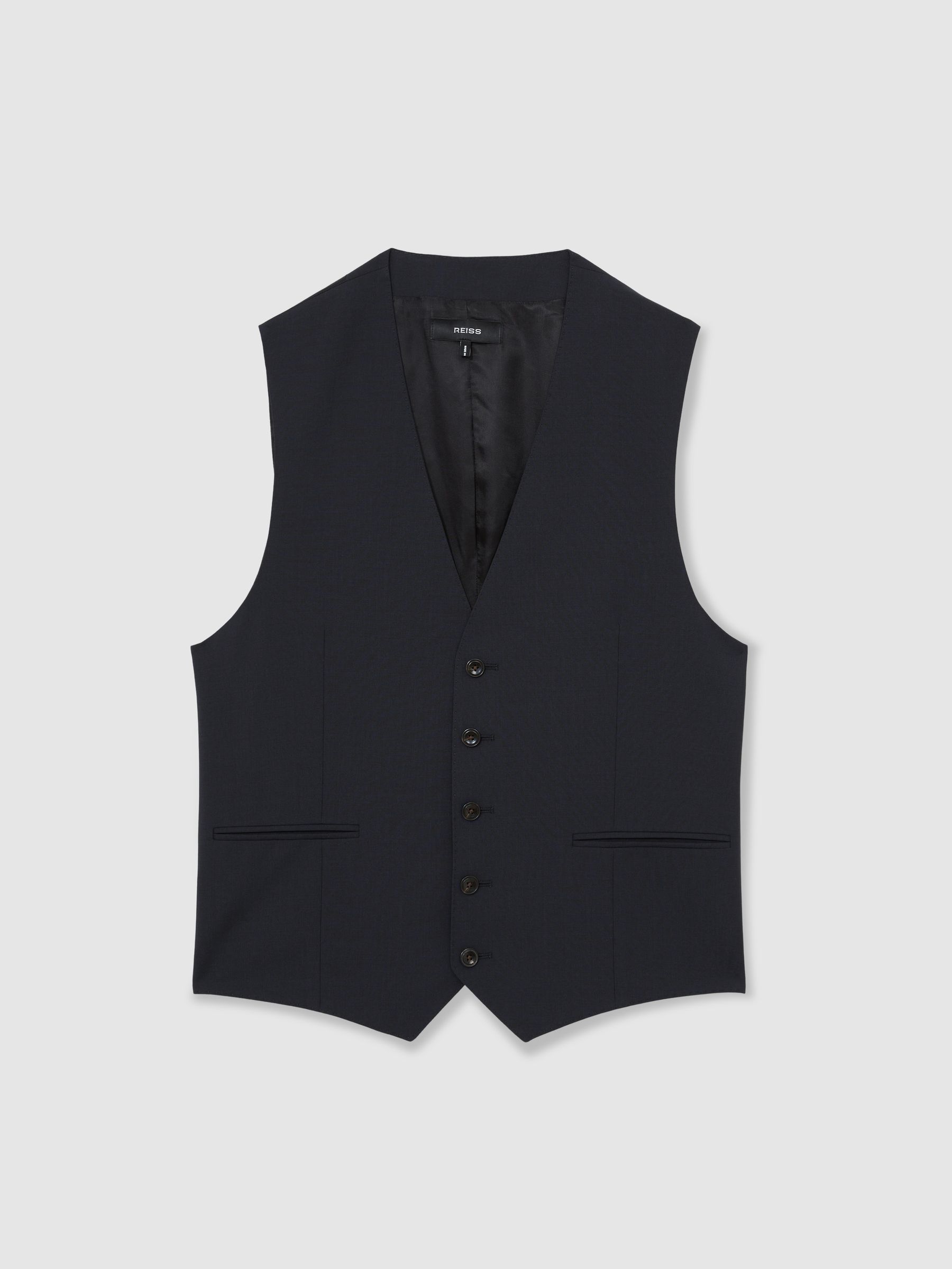 Wool-Blend Slim-Fit Waistcoat in Navy
