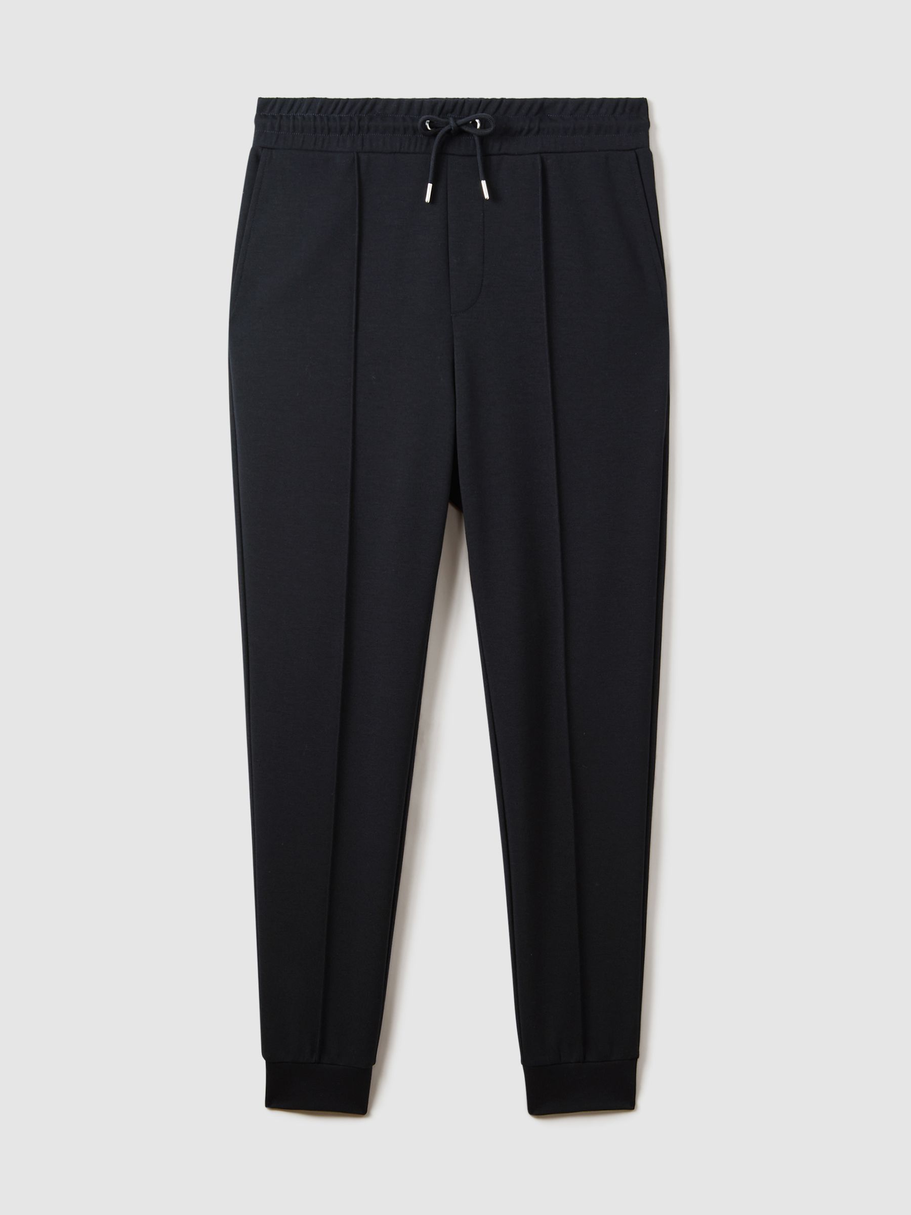 Stretch-Jersey Tailored Joggers in Navy Blue