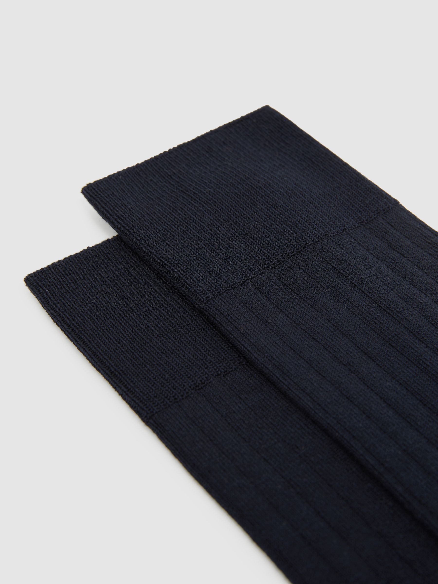 Ribbed Socks in Navy