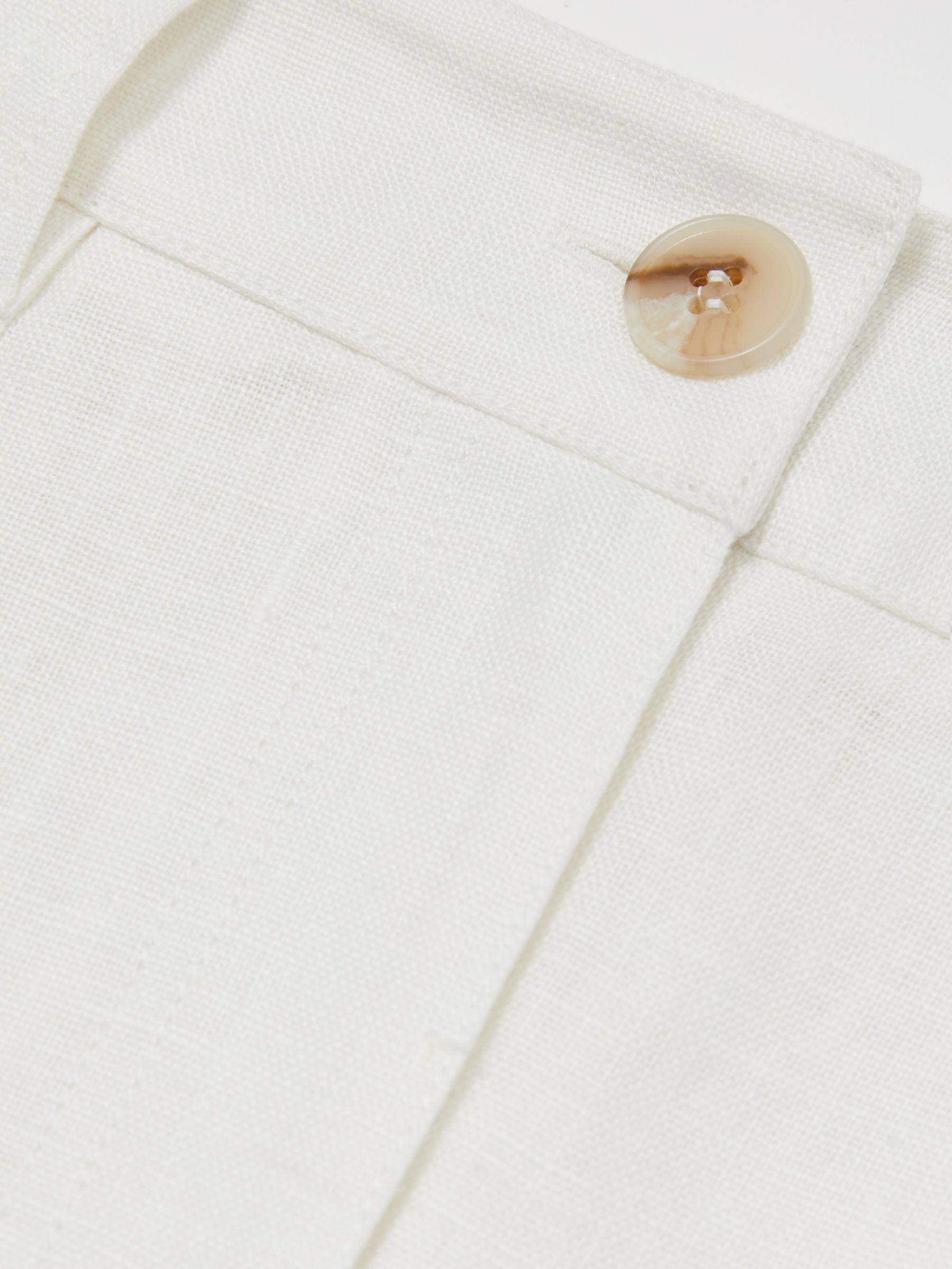 Petite Linen Wide-Leg Trousers in White