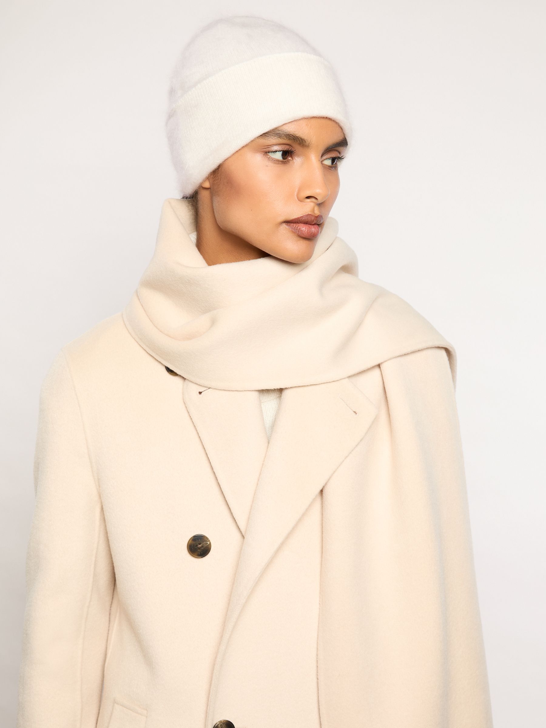 100% Cashmere Beanie in Cream