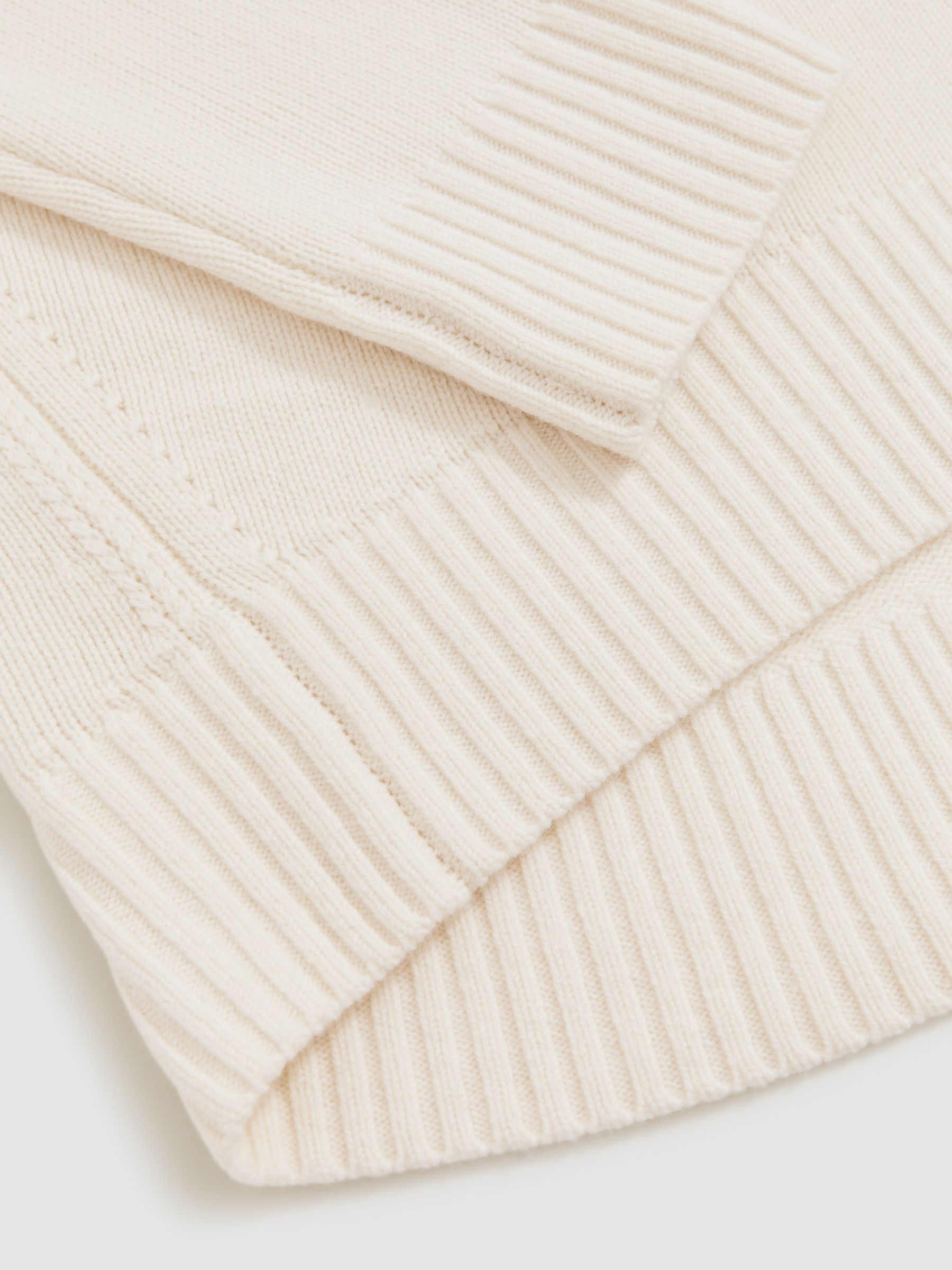 Wool-Cashmere Crew-Neck Jumper in Cream