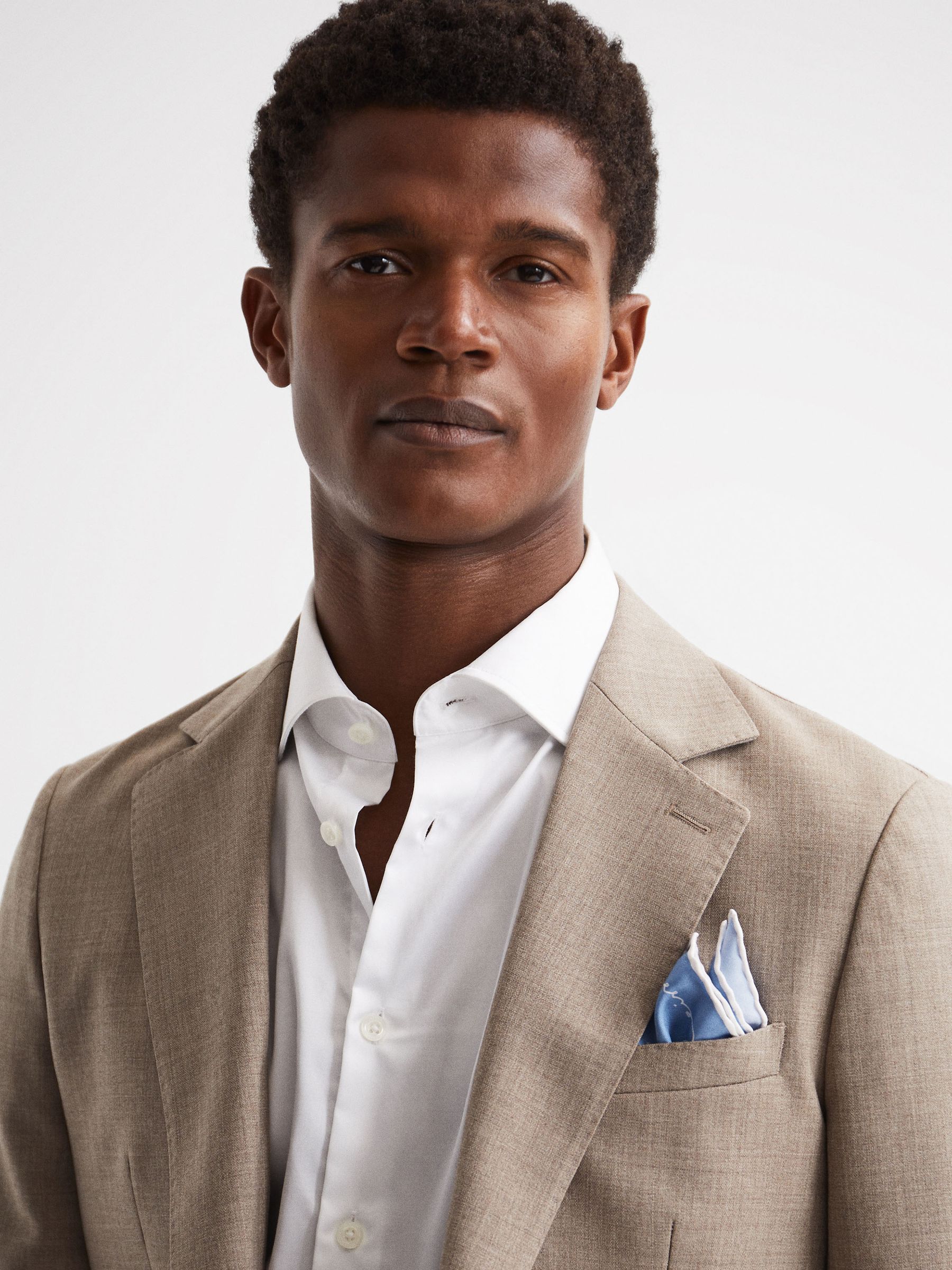 Plain Silk Pocket Square in Airforce Blue