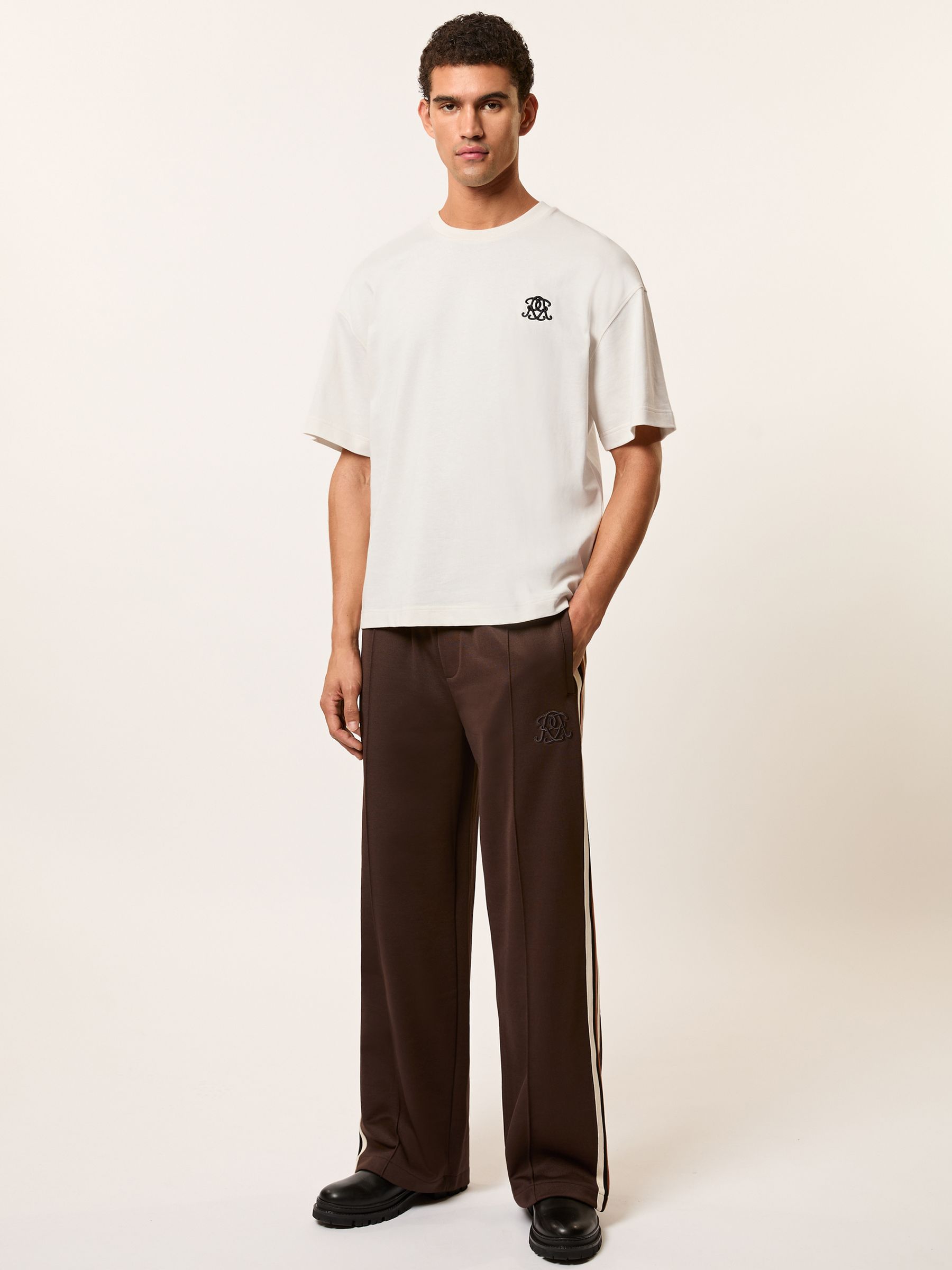 Monogram Cotton Oversized T-Shirt in Off White