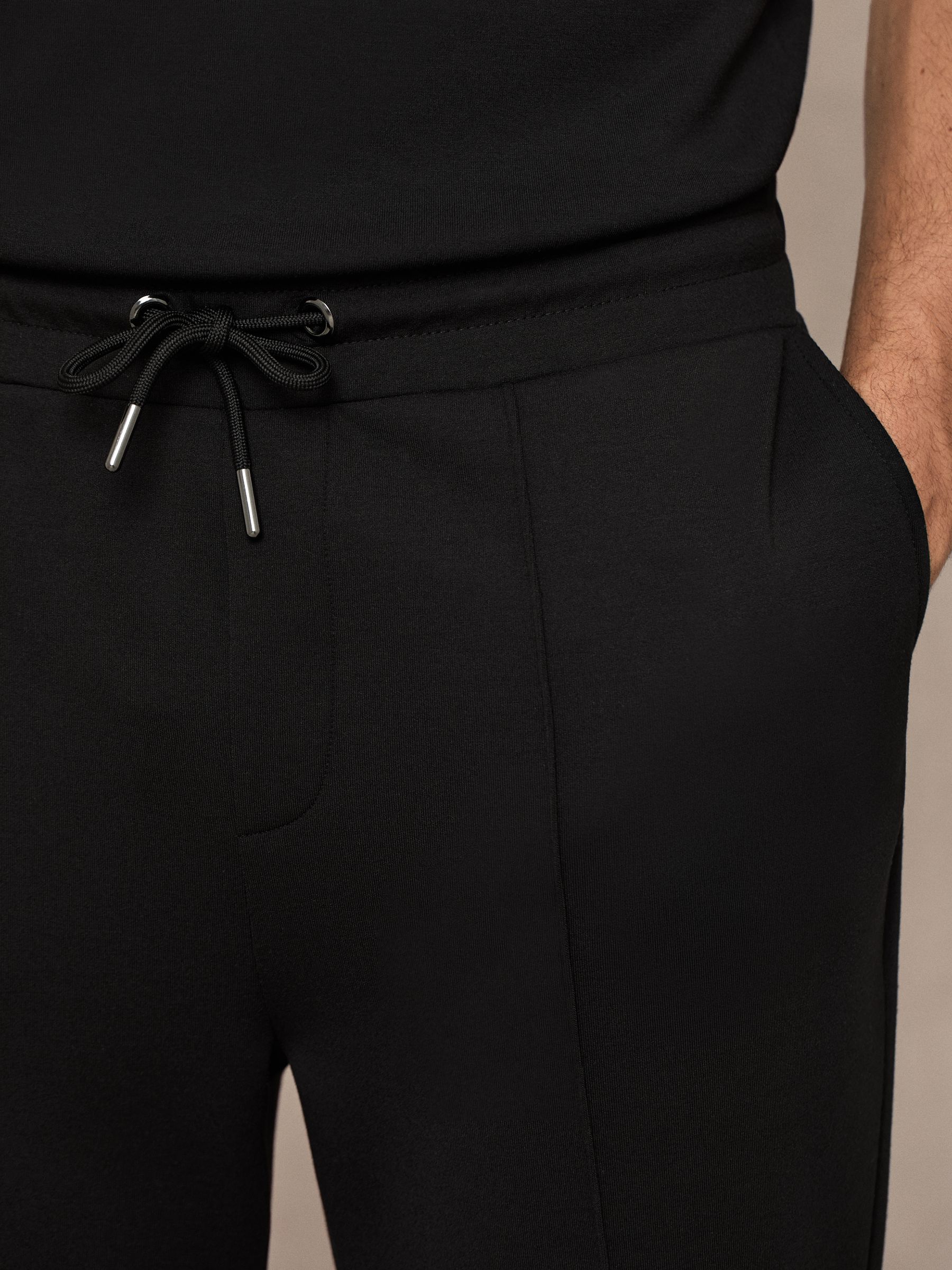 Stretch-Jersey Tailored Joggers in Black