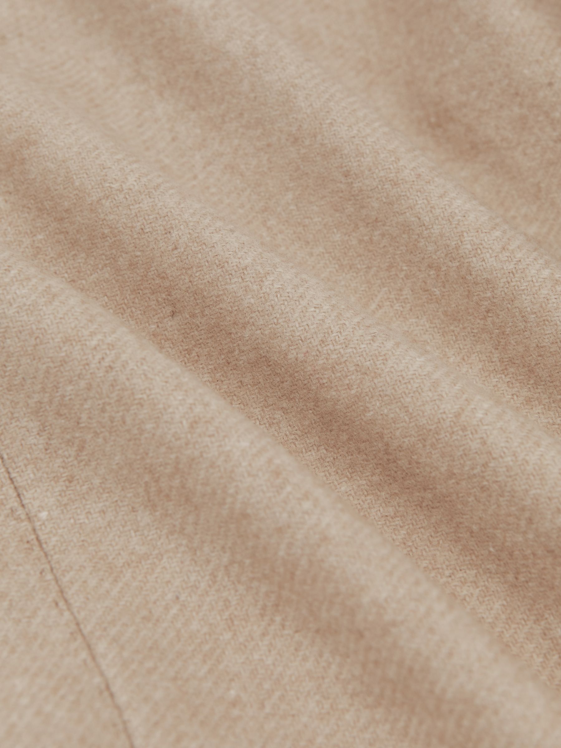 Flannel Slim-Fit Single-Breasted Blazer with Wool in Oatmeal Brown