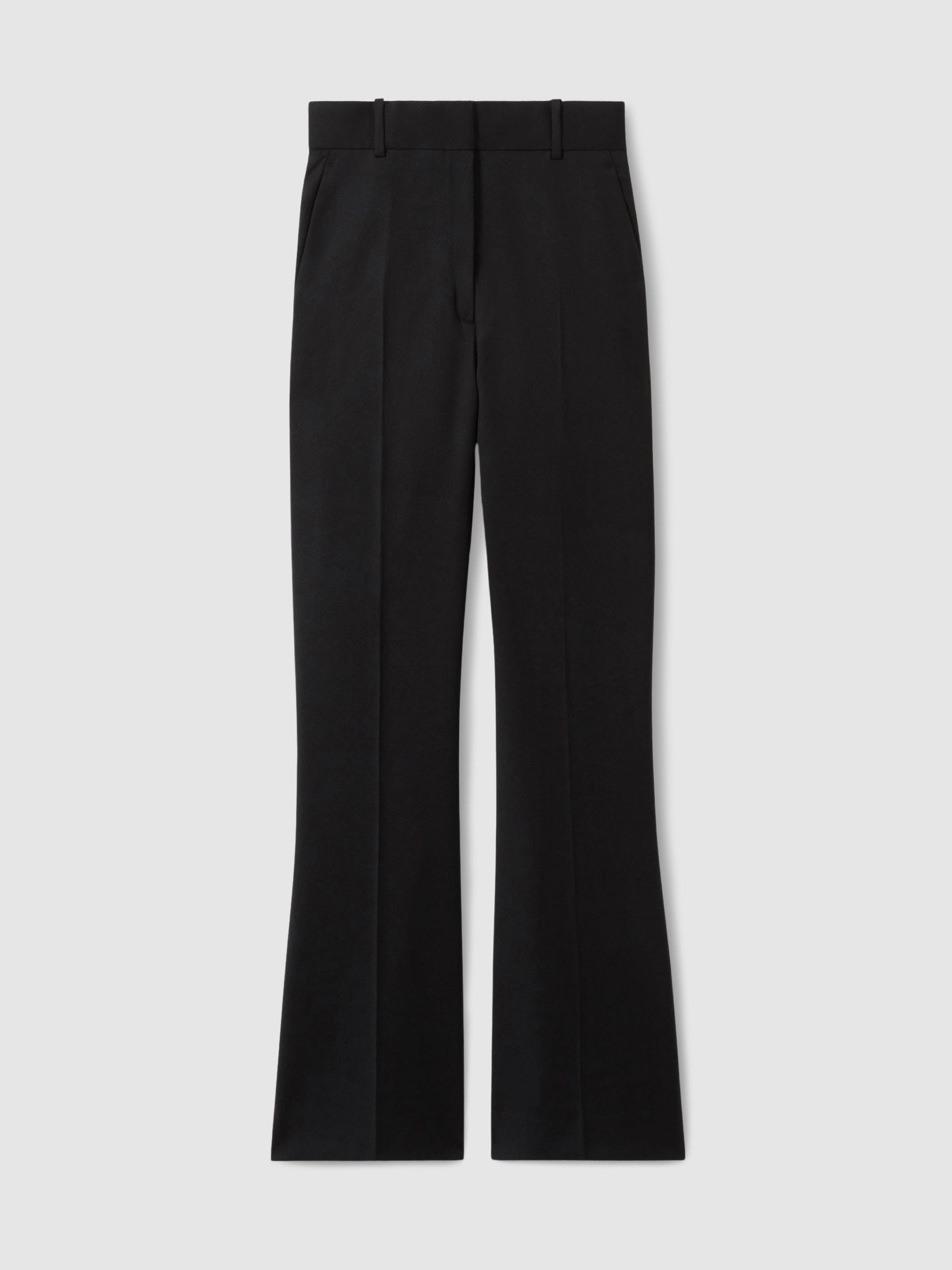 Petite Wool-Blend Wide-Leg Suit Trousers in Black