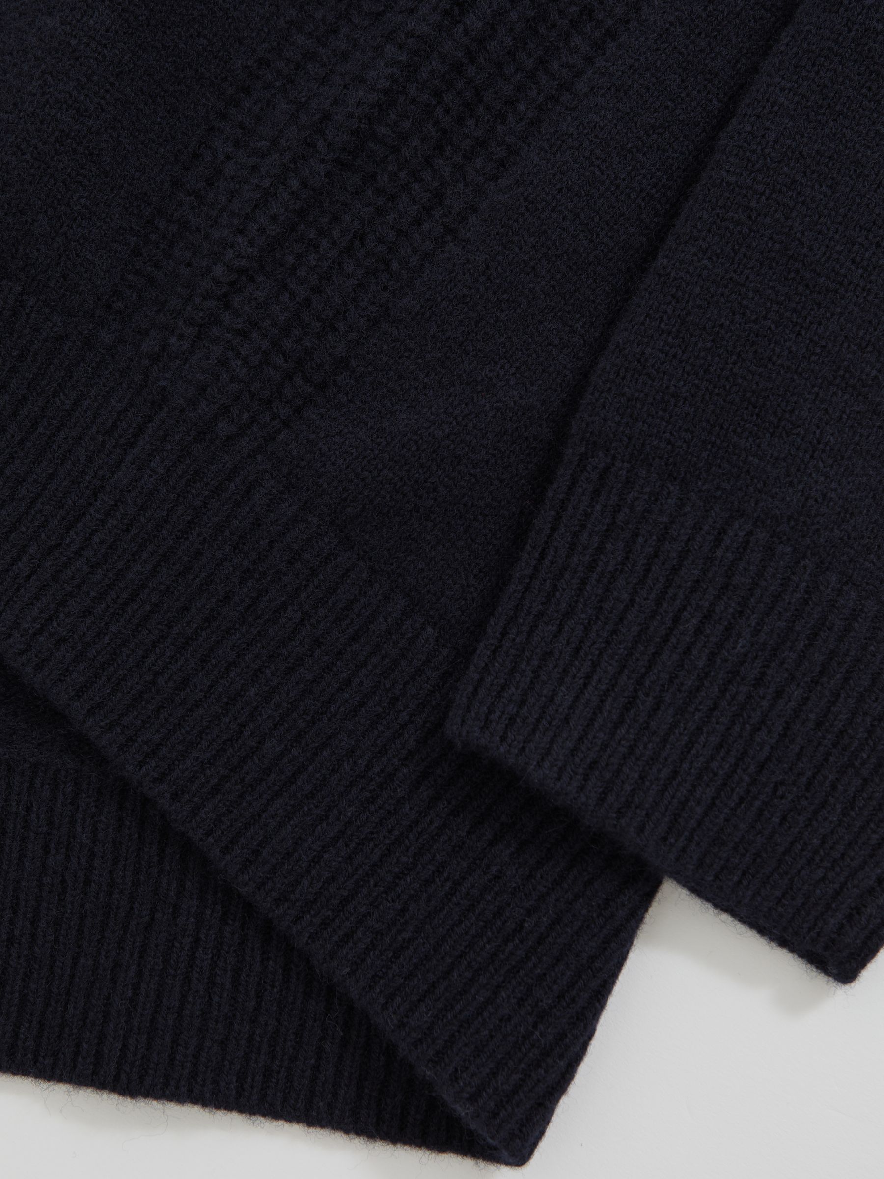 Wool-Cashmere Roll-Neck Jumper in Navy