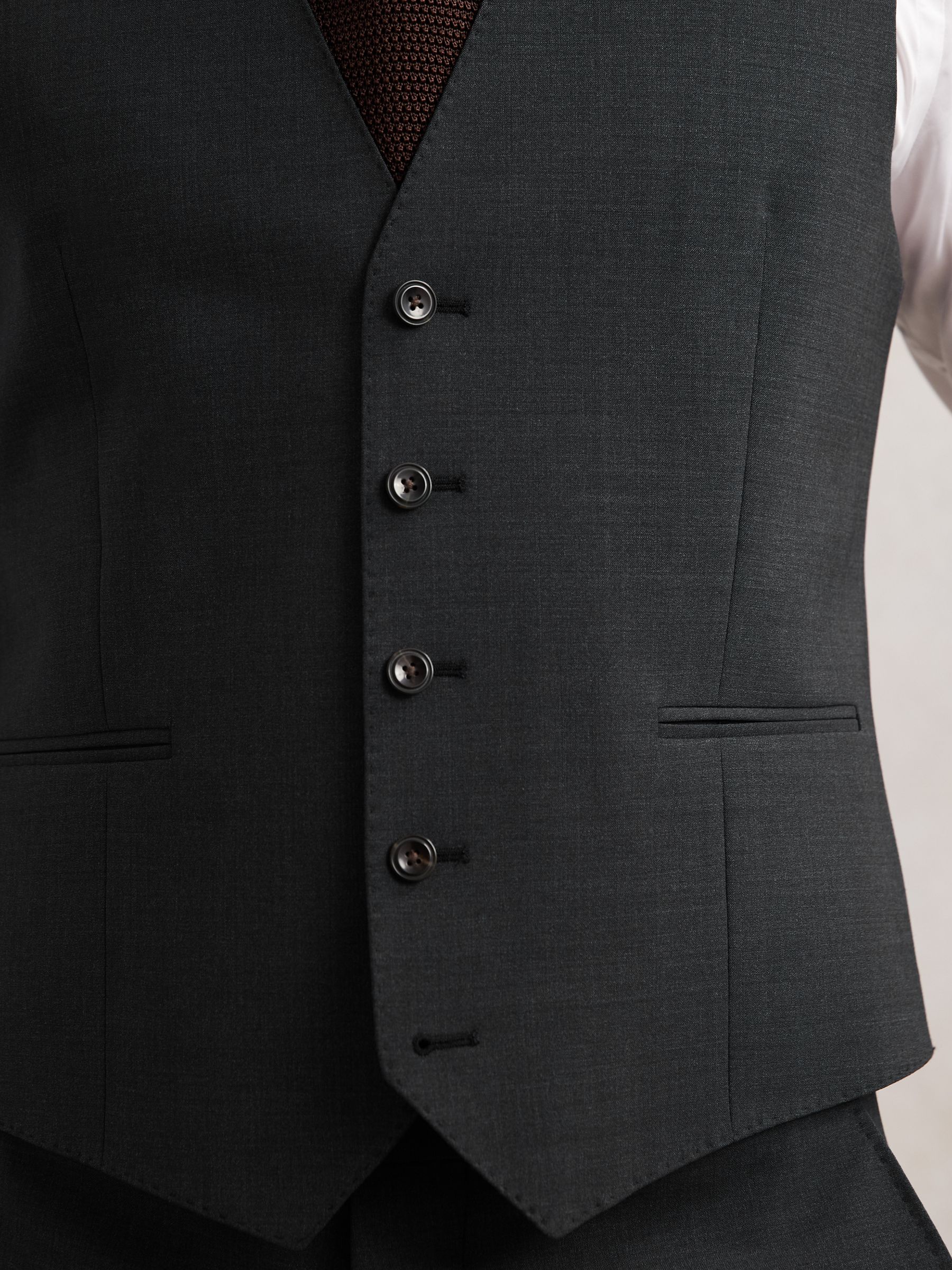 Wool-Blend Slim-Fit Waistcoat in Grey