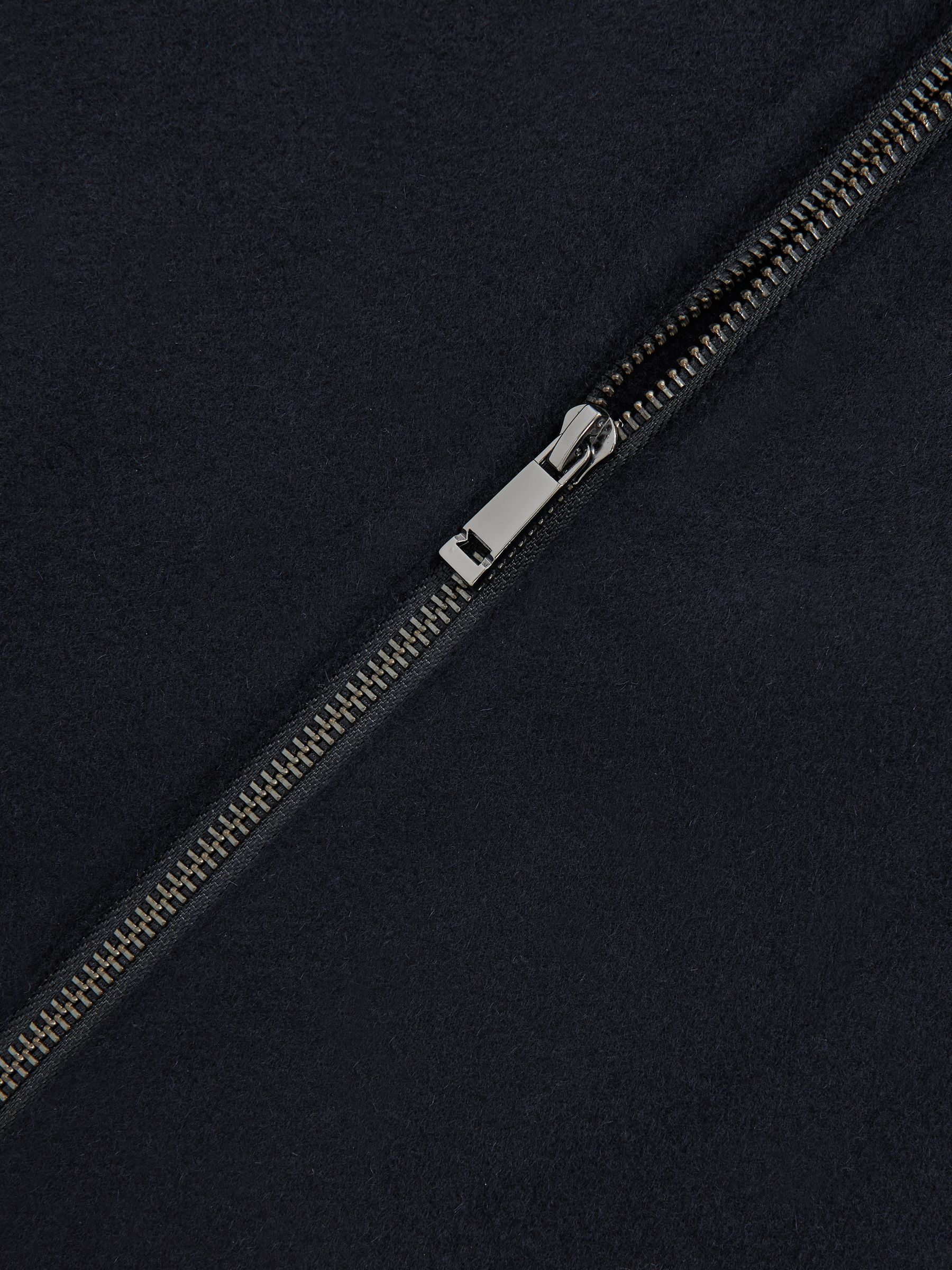 Wool-Blend Funnel-Neck Gilet in Navy