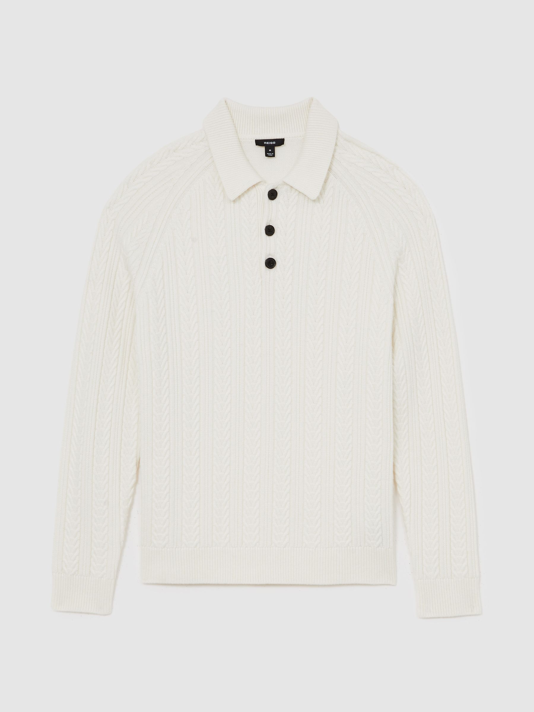 Cable-Knit Jumper With Wool in Winter White
