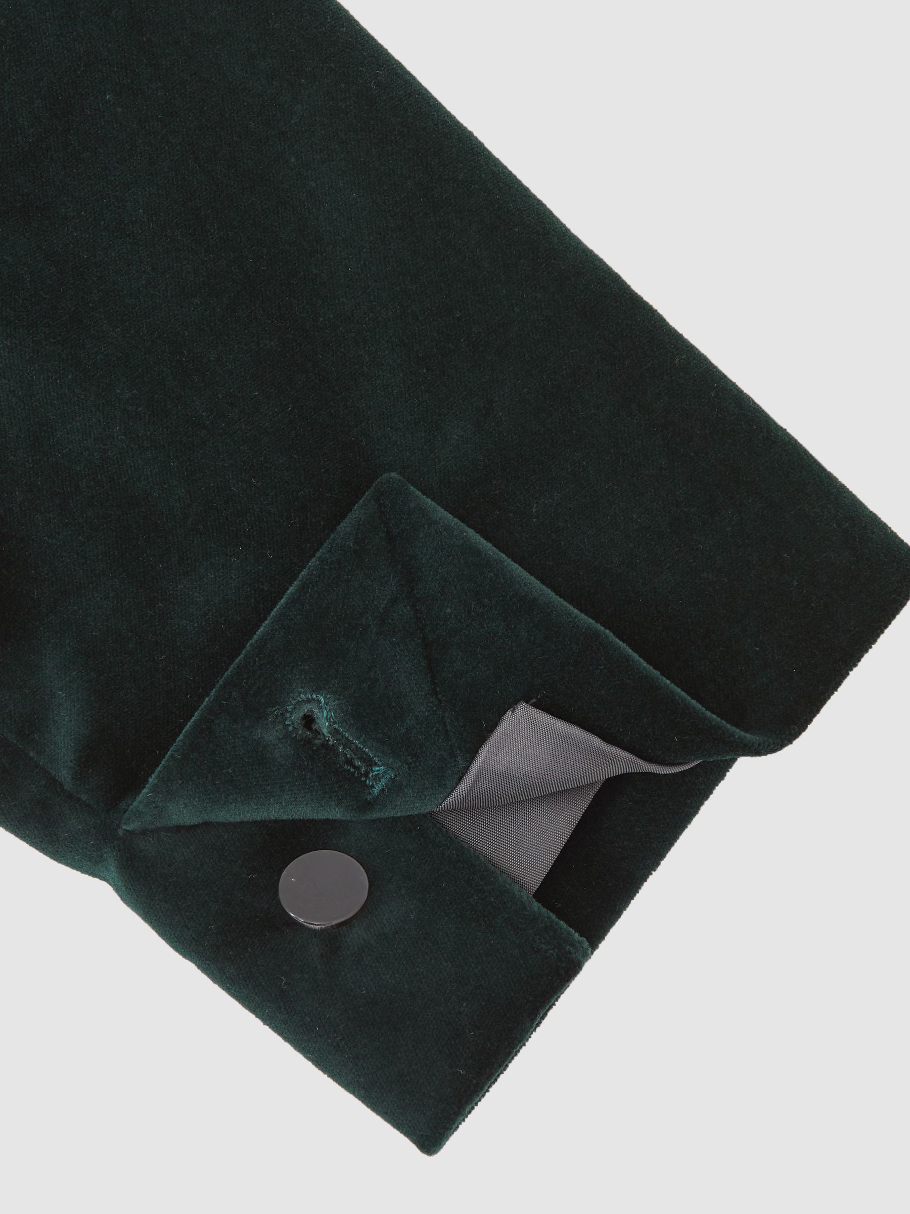 Double-Breasted Velvet Blazer Slim-Fit in Emerald Green