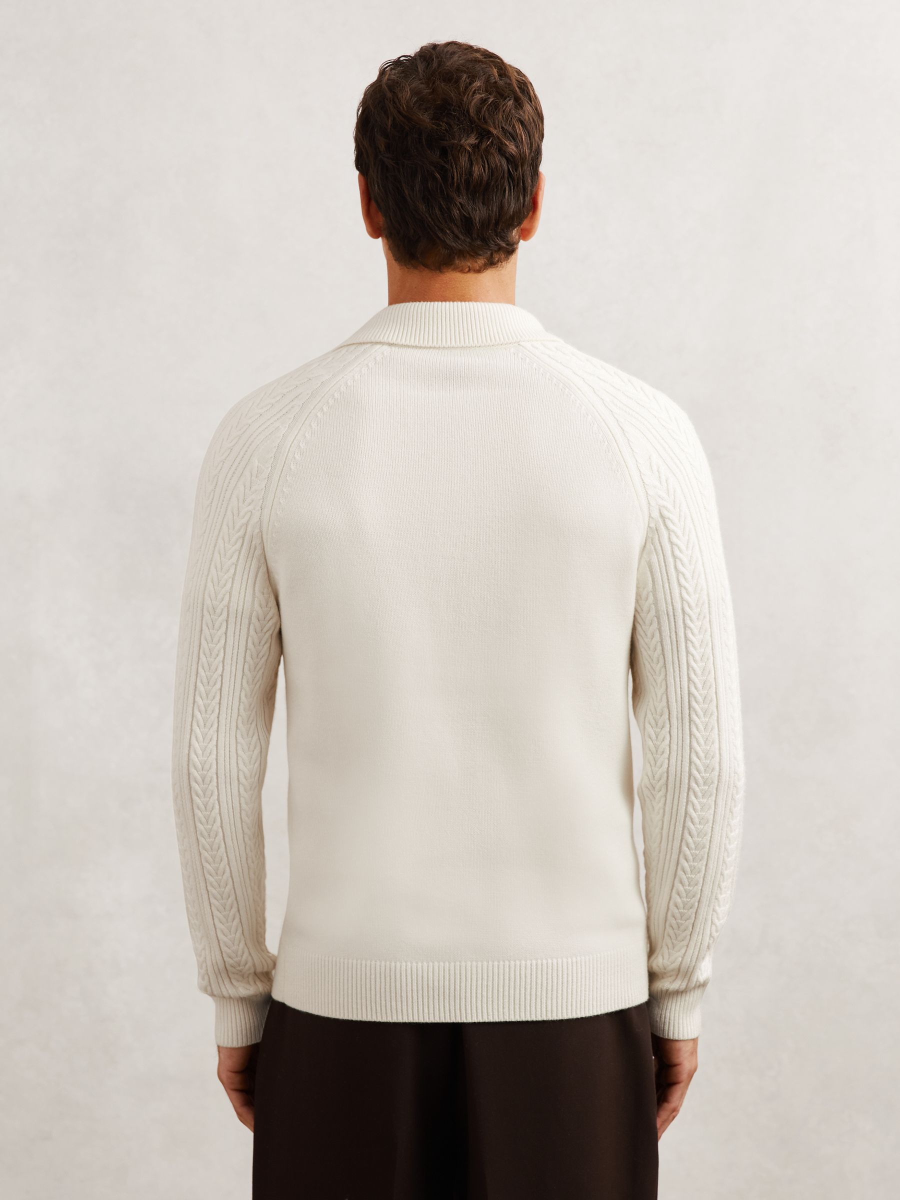 Cable-Knit Jumper With Wool in Winter White