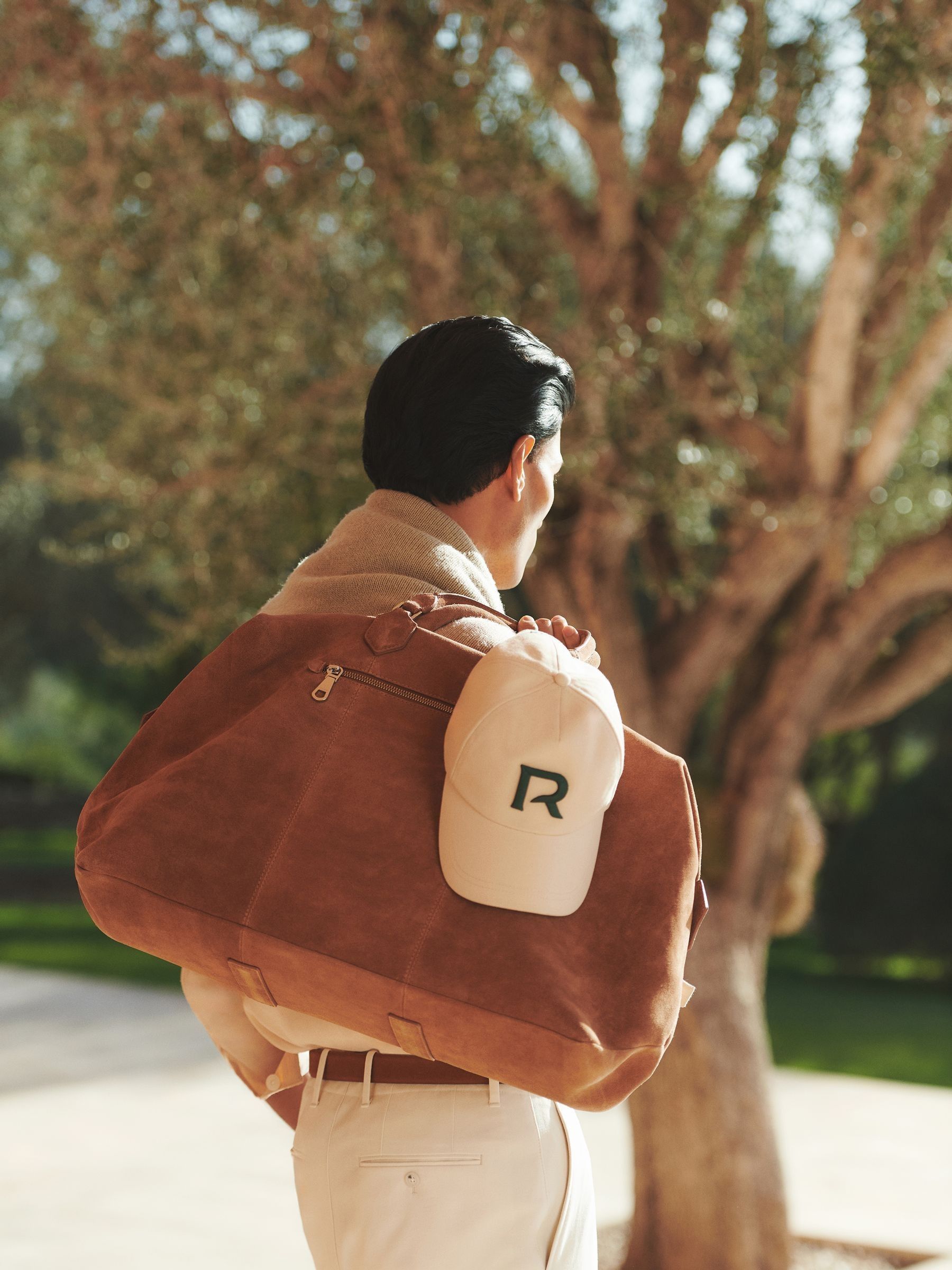 Suede Holdall in Light Tan
