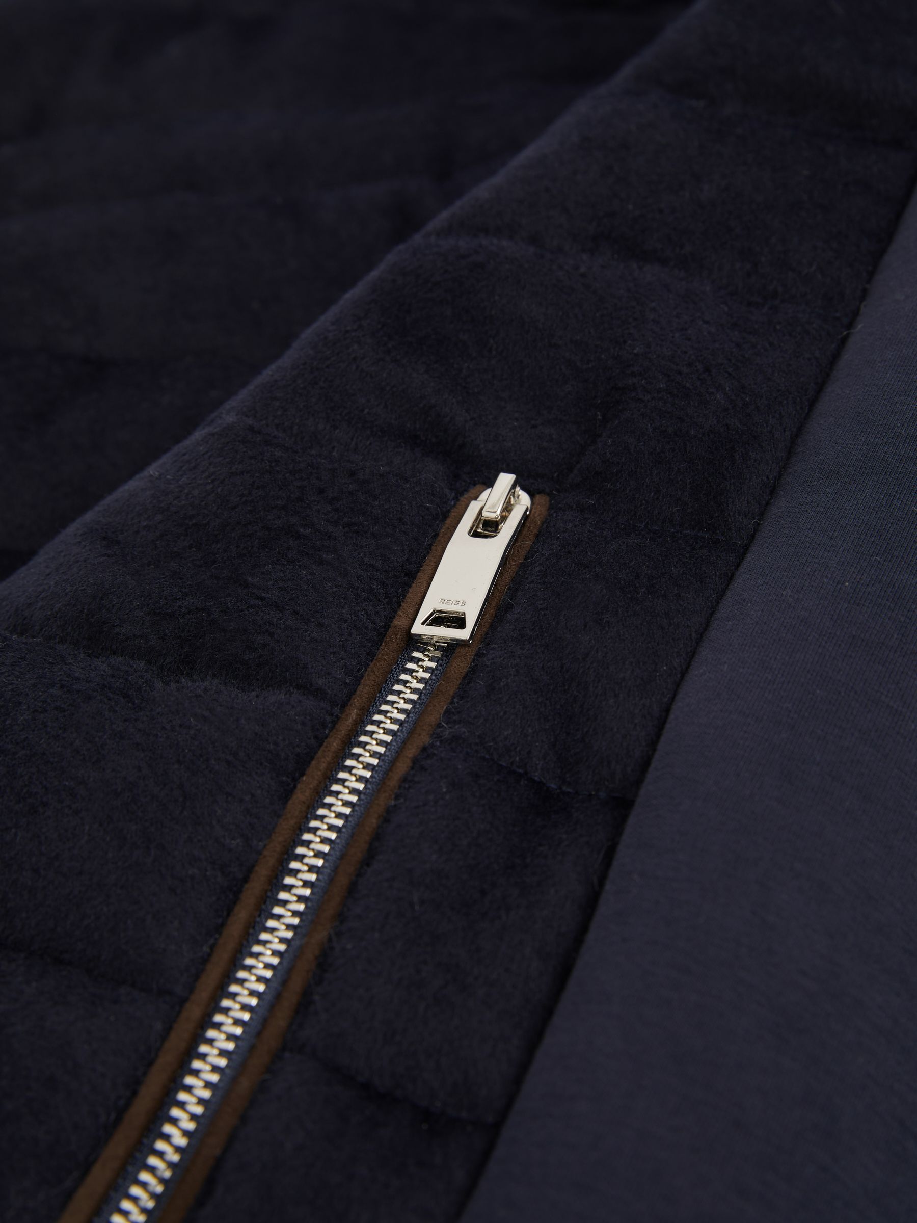 Brushed Jersey Quilted Gilet in Navy