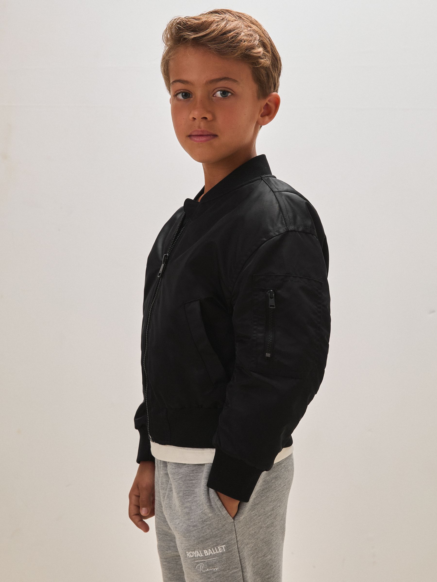 3-9 yrs Reiss | Royal Ballet Bomber Unisex Fit Jacket in Black