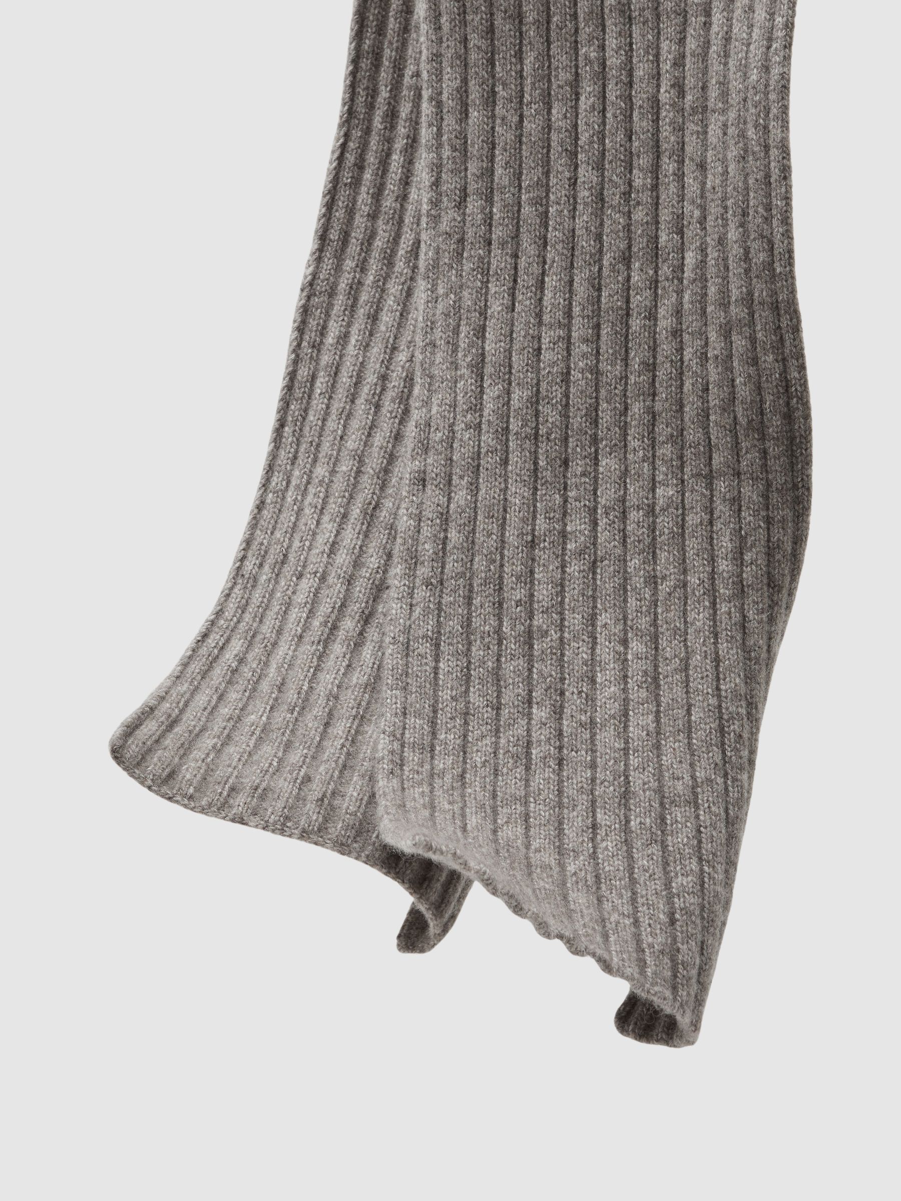 Chunky Rib Wool Blend Scarves in Oatmeal Melange