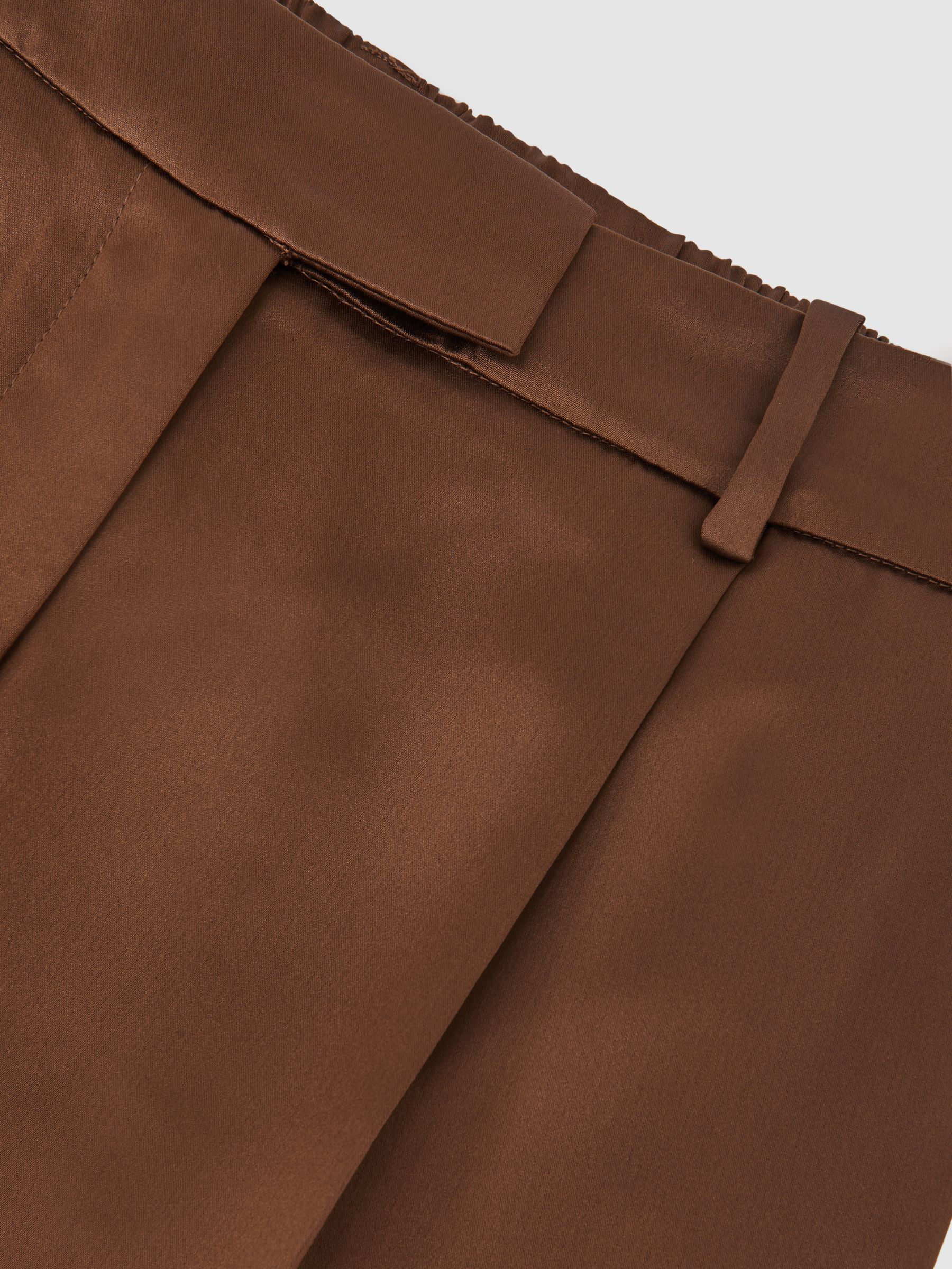 Satin Taper Trousers in Bronze
