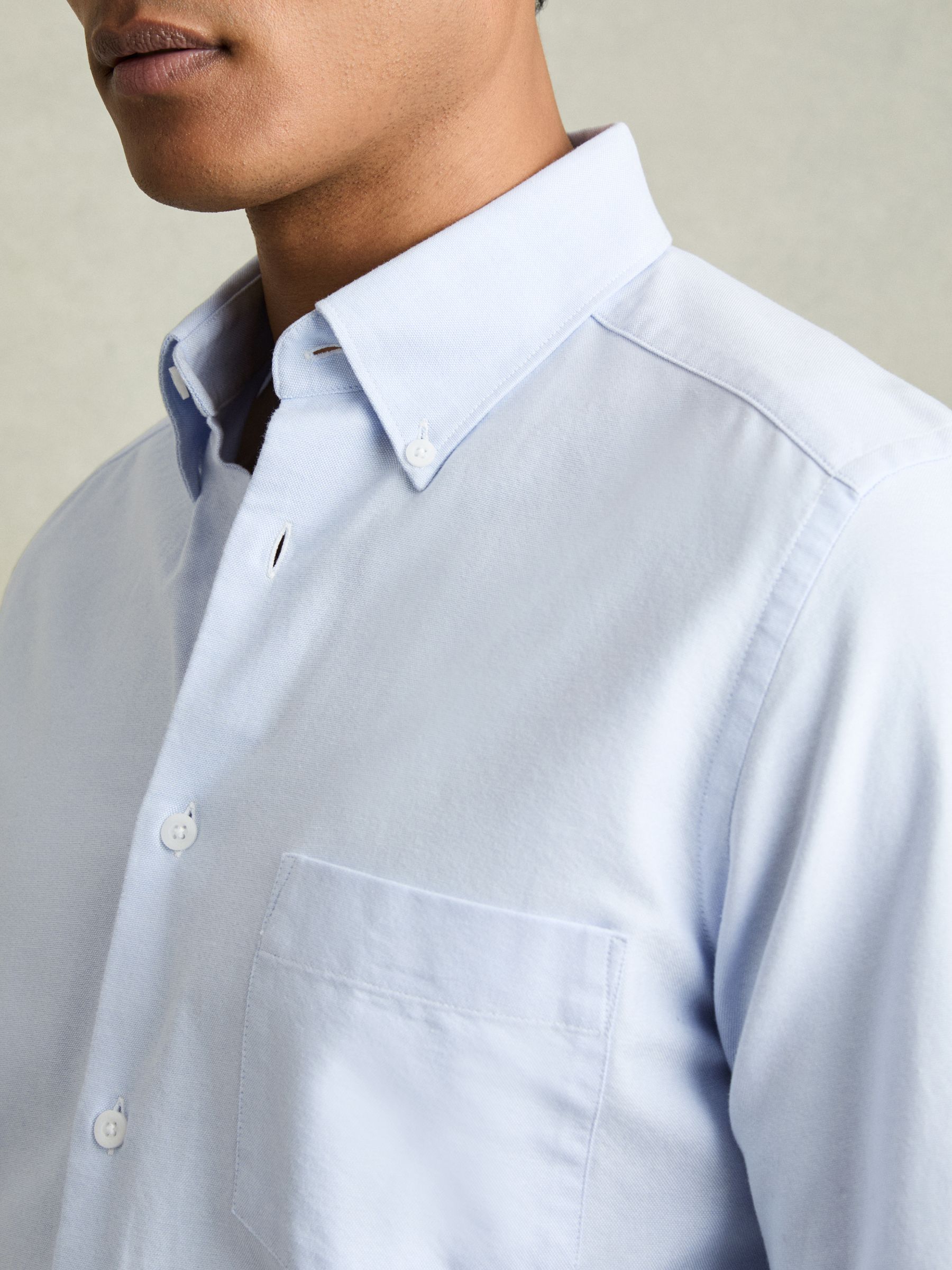 Slim-Fit Button-Down Collar Cotton Oxford Shirt in White