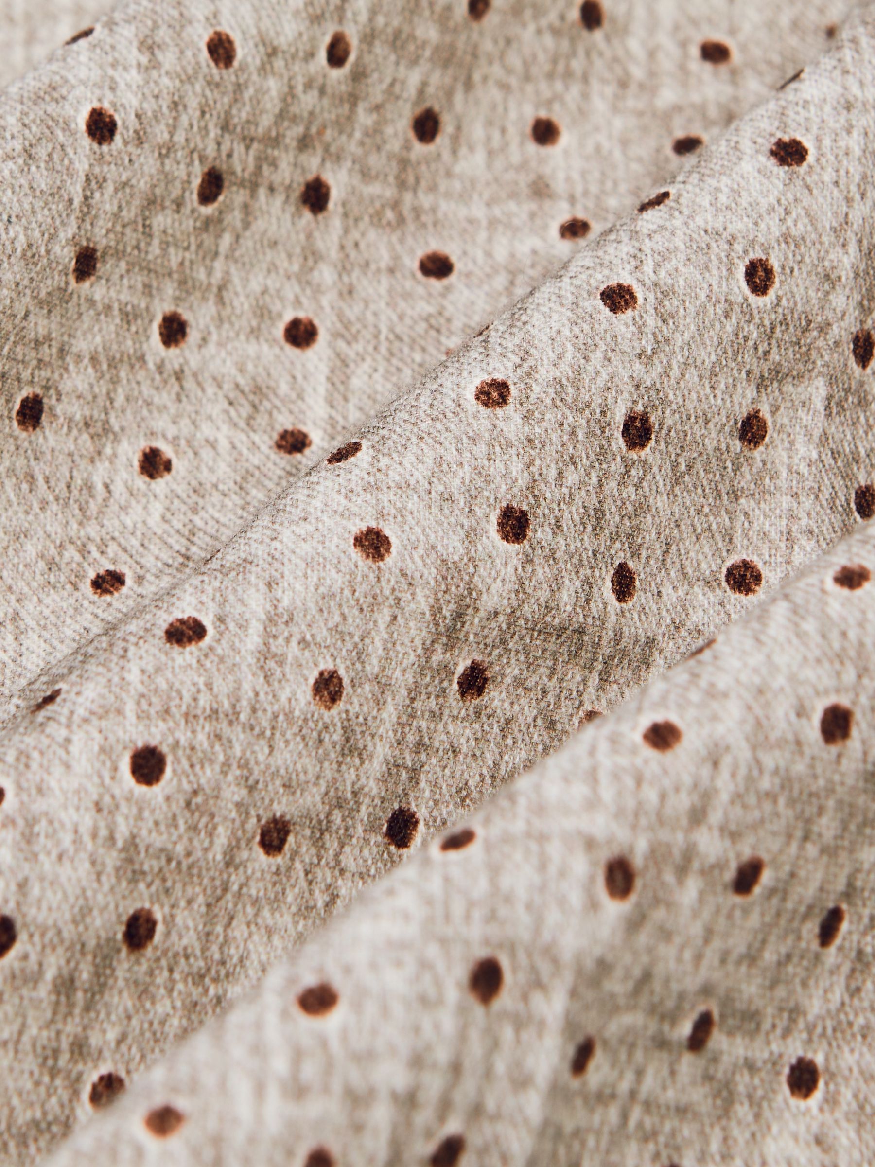 Wool-Cotton Polka-Dot Pocket Square in Grey Melange