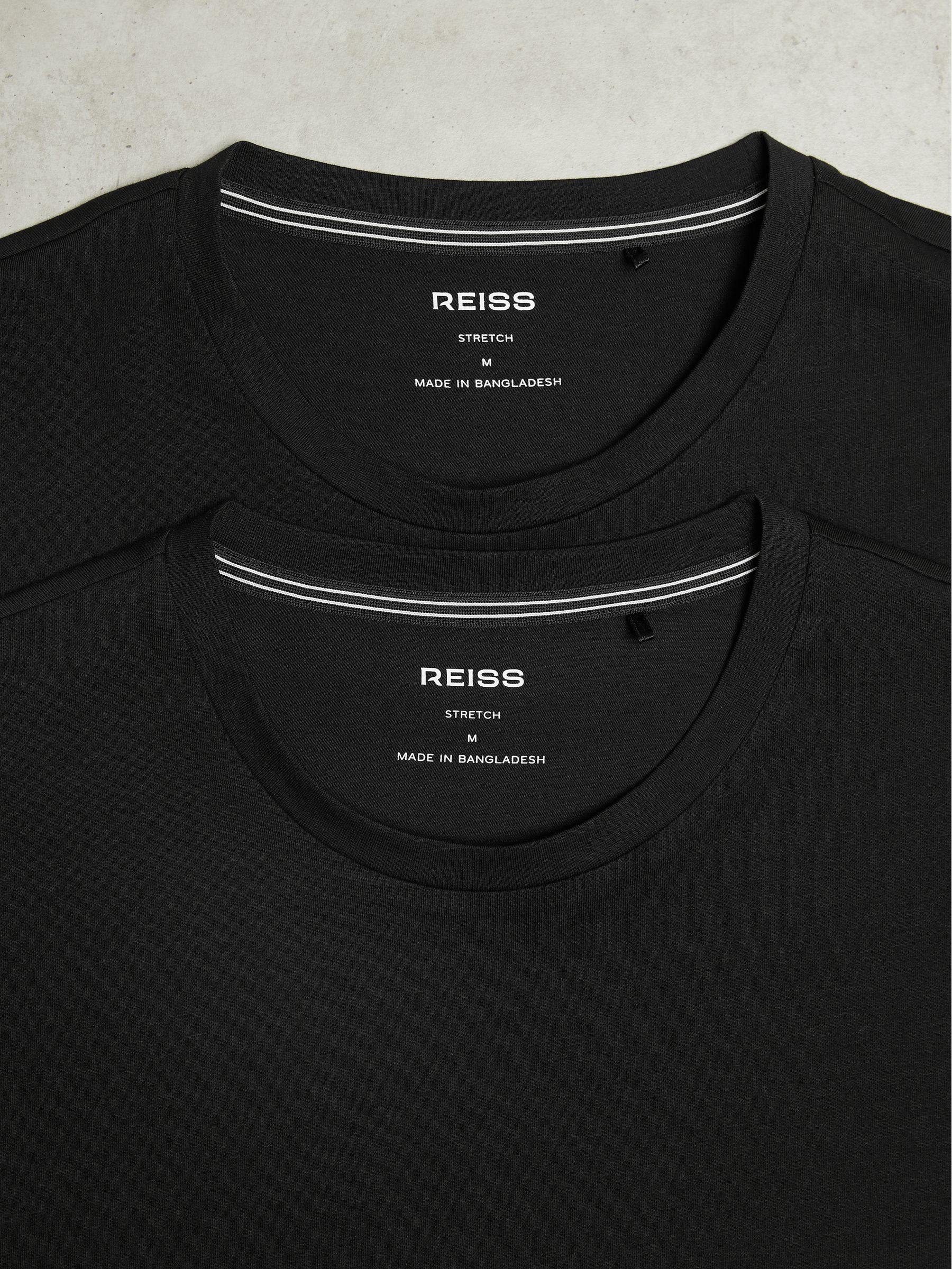 Stretch-Cotton Loungewear T-Shirts 2 Pack in Black