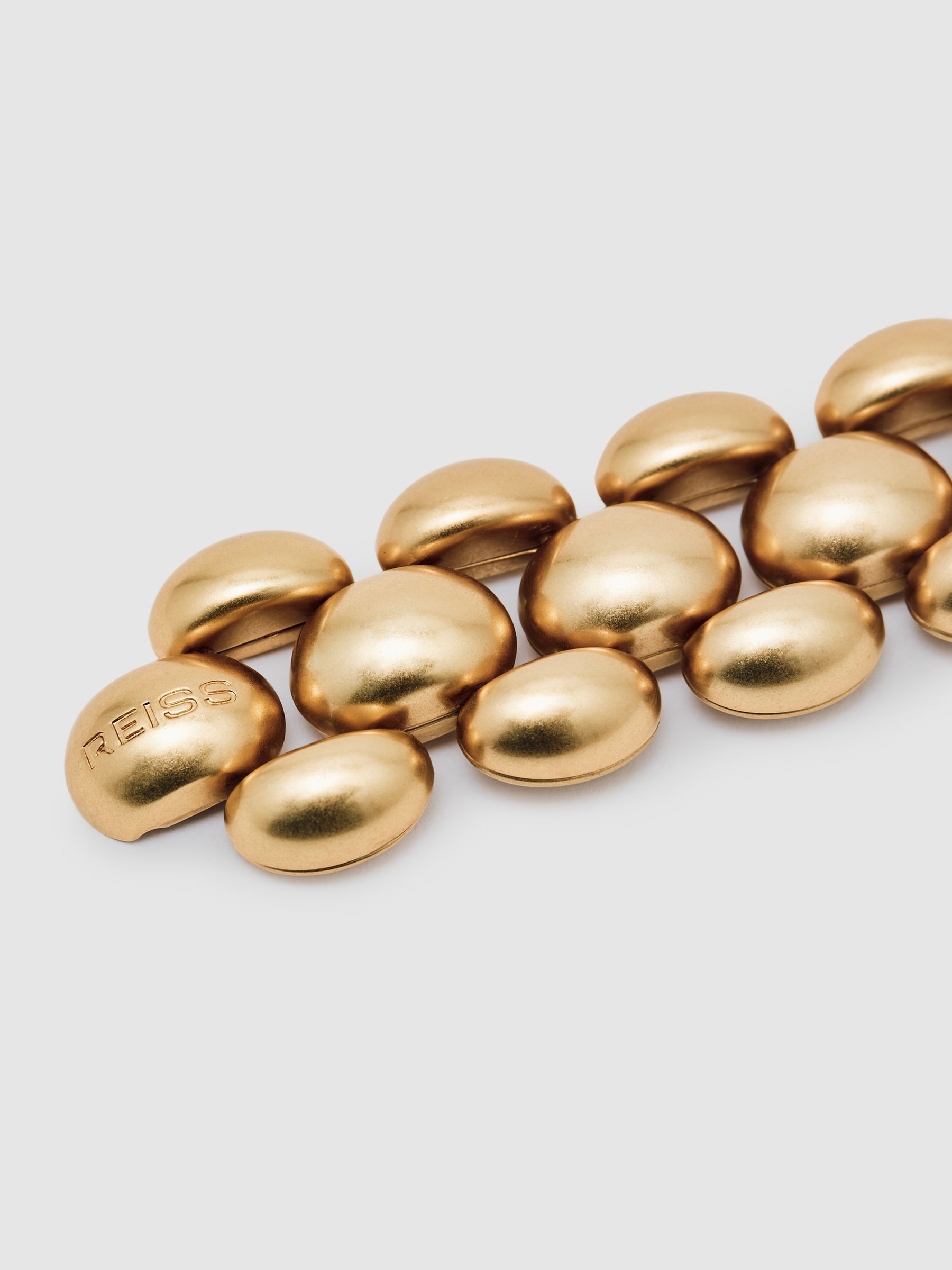Tone Dome Link Bracelet in Gold