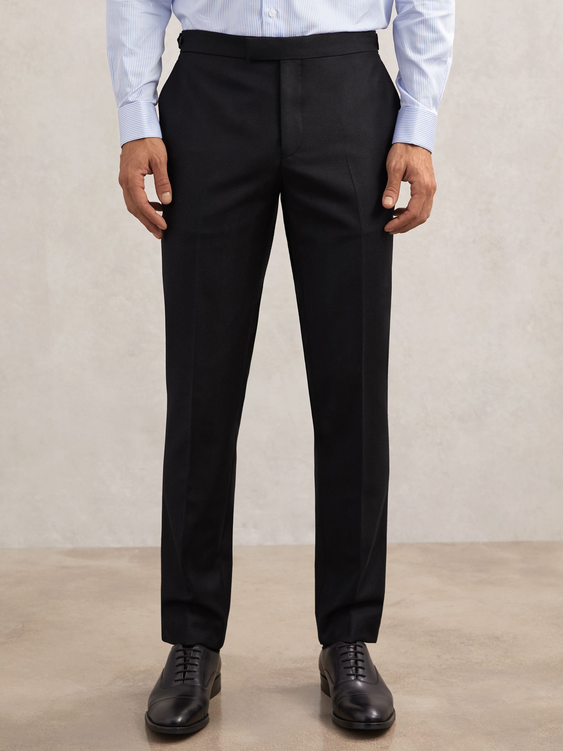 Wool-Flannel Tailored-Fit Suit Trousers in Navy