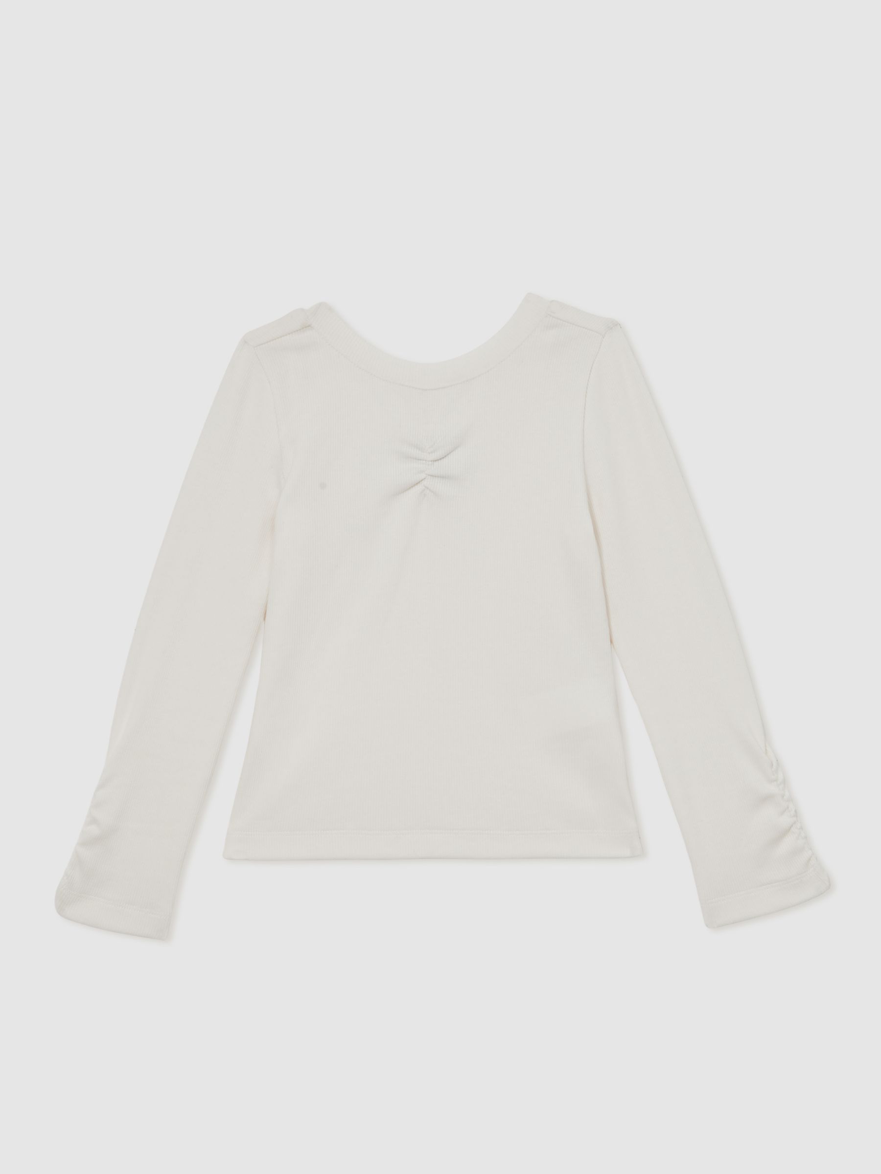 9-13 yrs Reiss | Royal Ballet Ruched Rib Top in Ecru