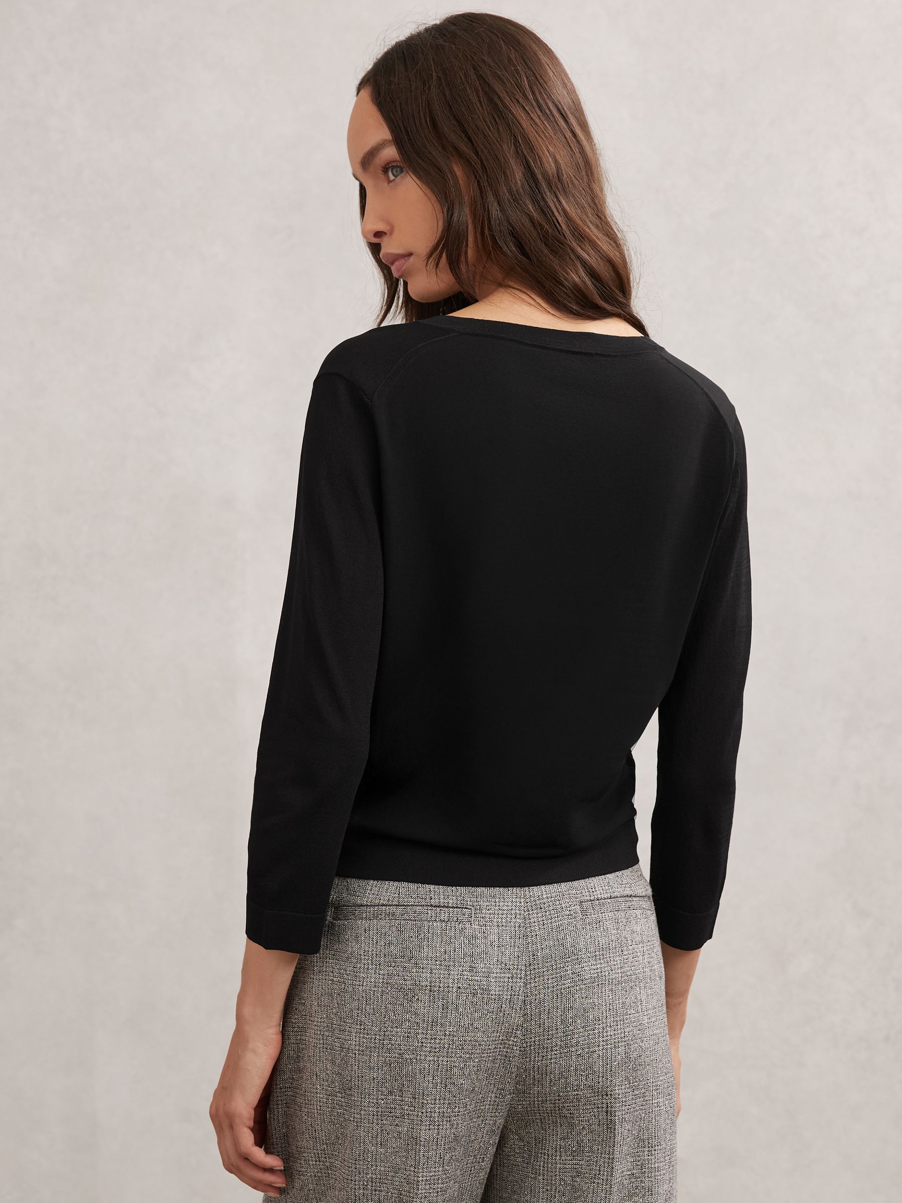 Lightweight Cropped Cardigan in Black