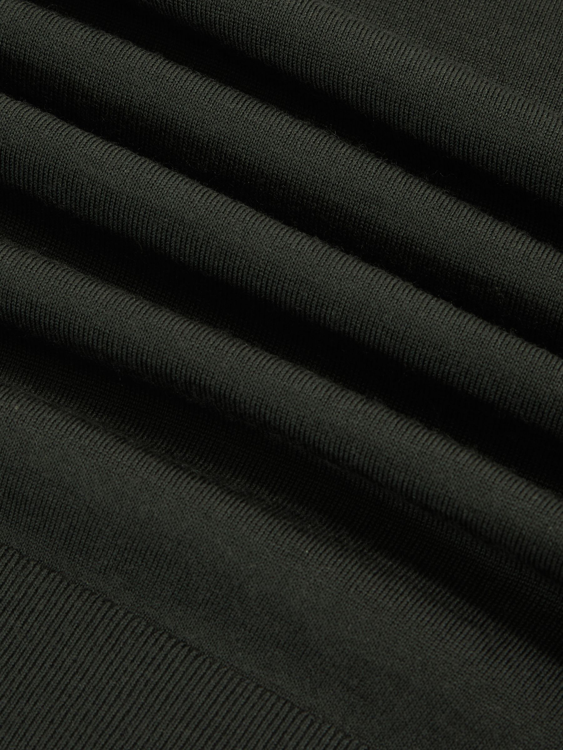 Merino Wool Crew Neck Jumper in Dark Military Green