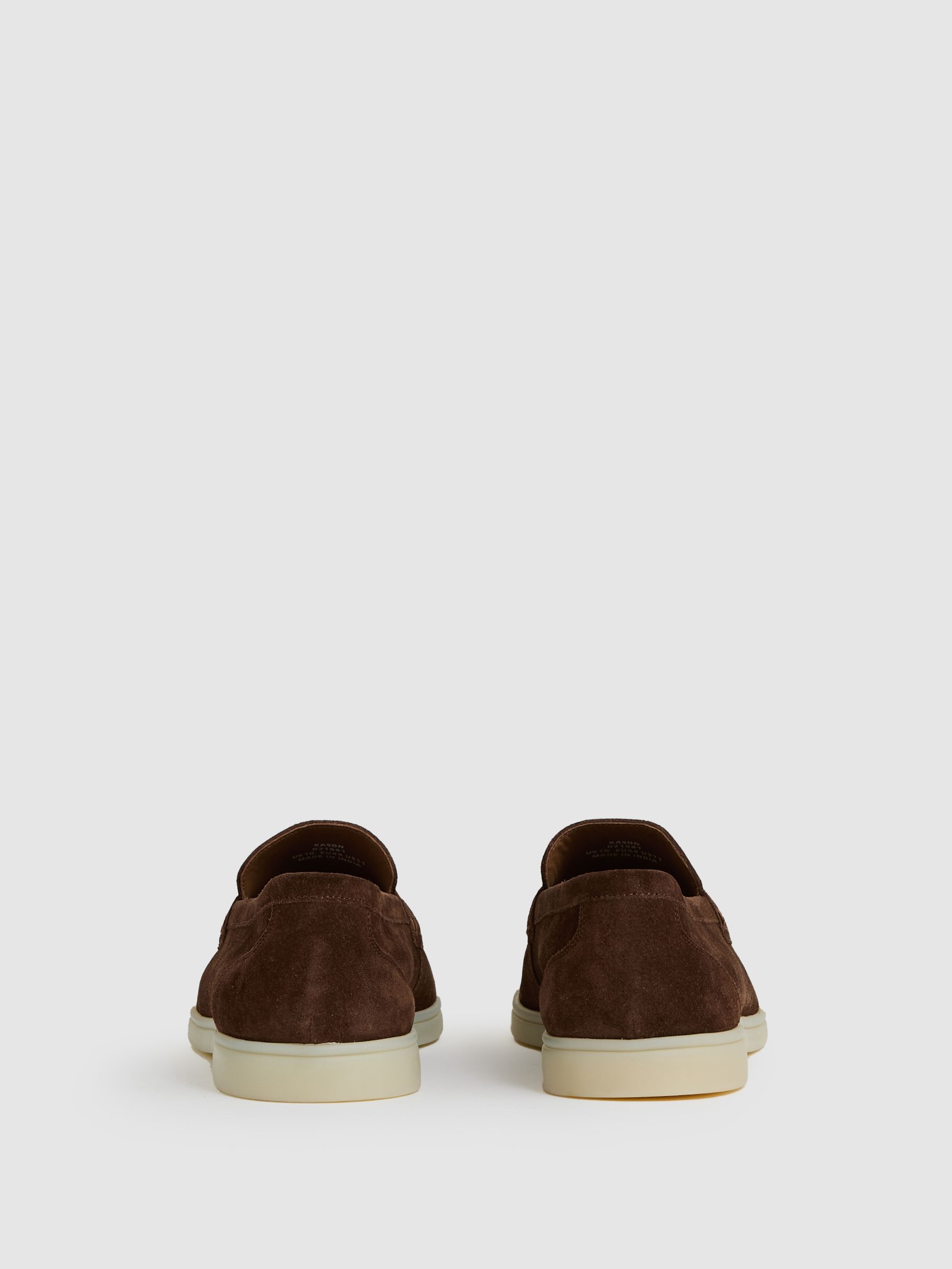 Suede Slip-On Loafers in Brown