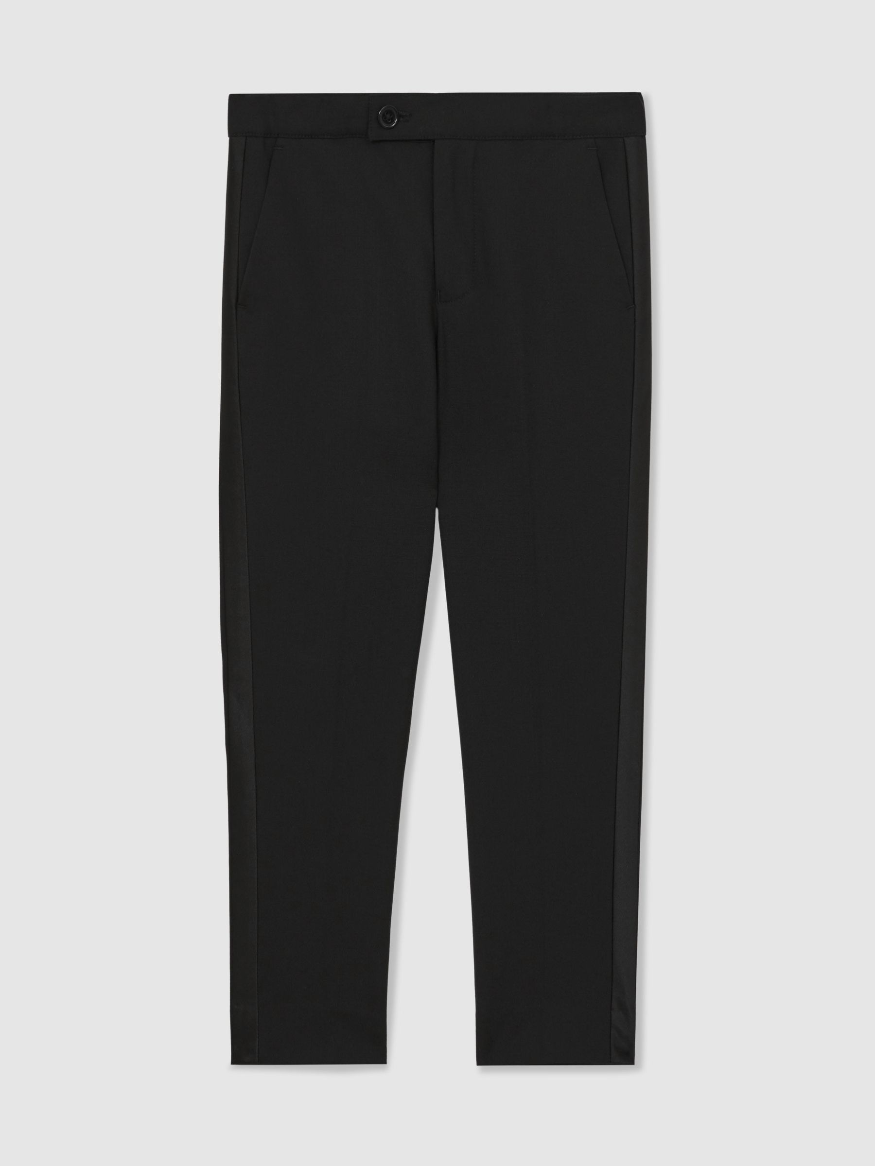 9-13 yrs Tuxedo Satin Stripe Trousers in Black