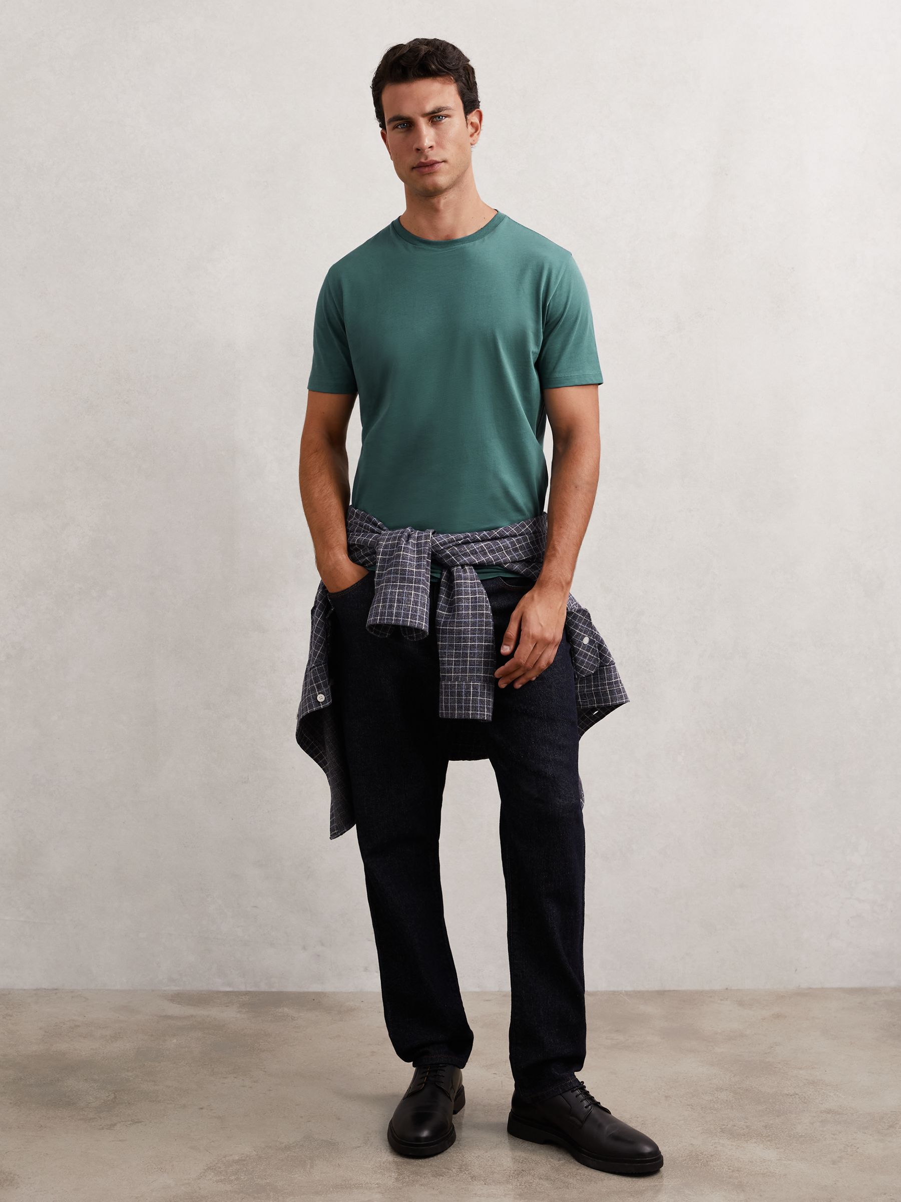 Cotton Crew-Neck T-Shirt in Seafoam Green