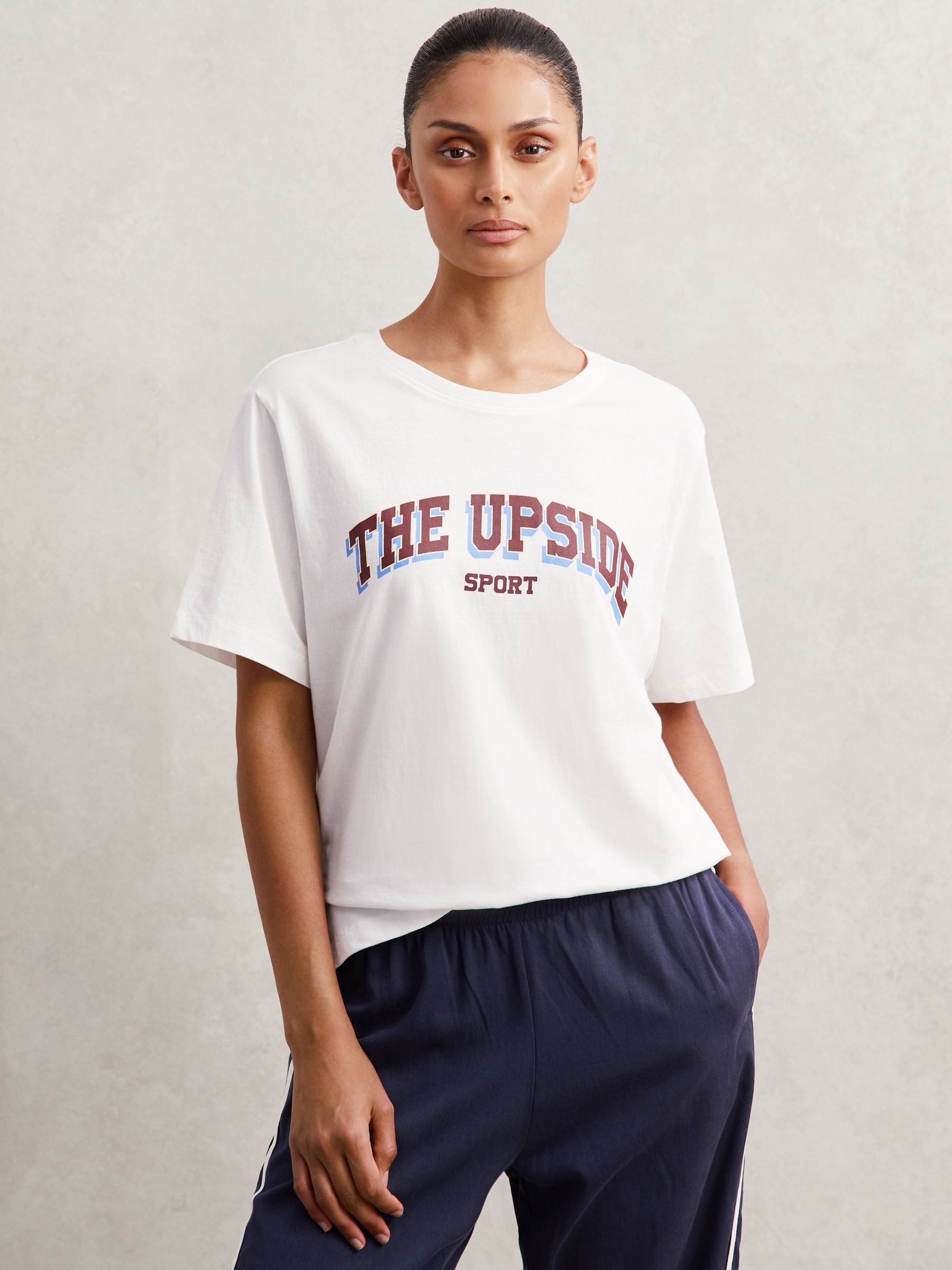 The Upside Cotton Logo-Print T-Shirt in White
