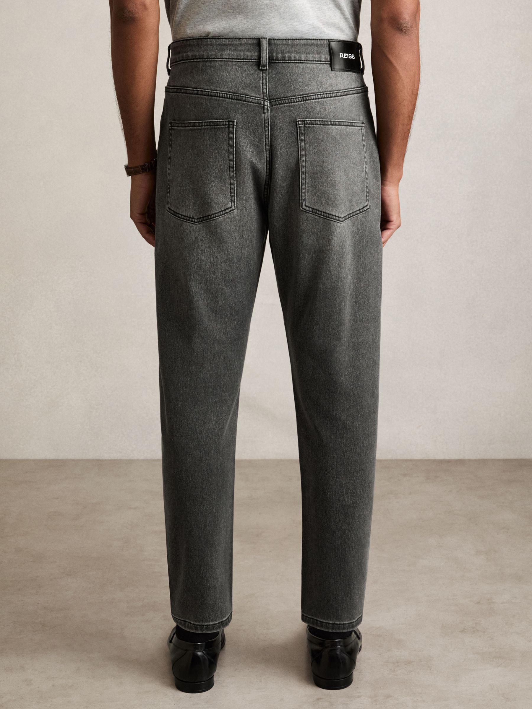 Relaxed-Fit Cropped Jeans in Washed Black