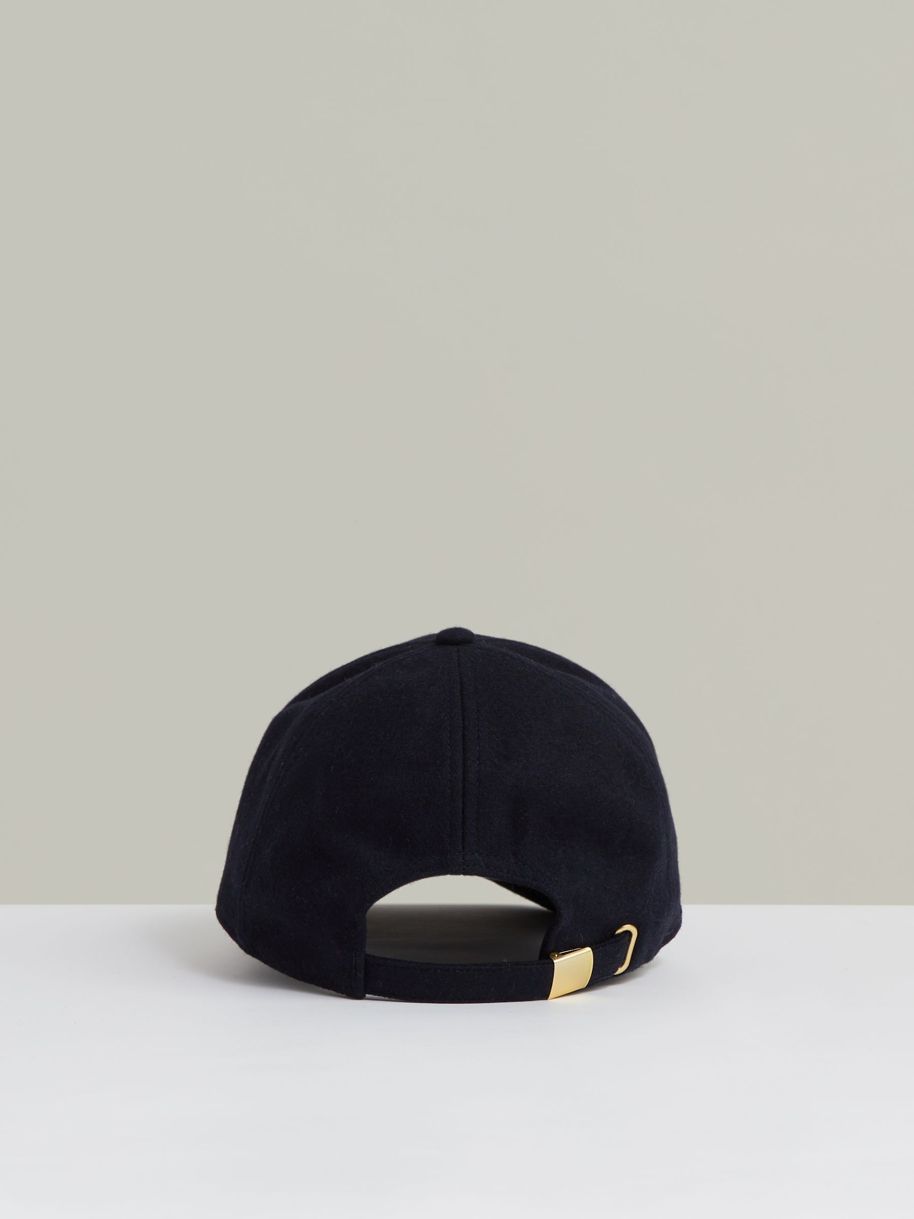 Wool-Blend Flannel Baseball Cap in Navy